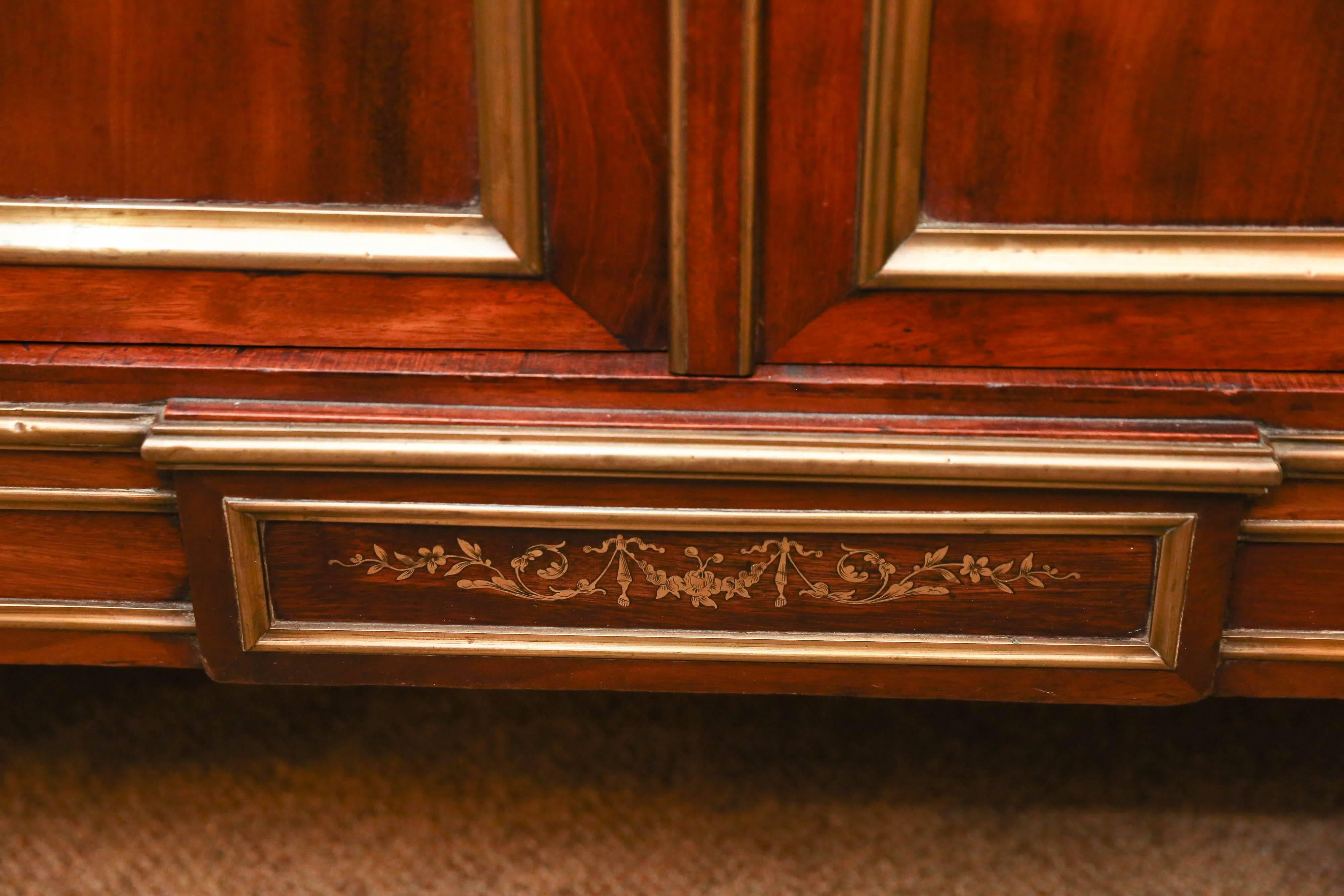 20th Century Louis XVI-Style Mahogany and Marble-Top Cabinet
