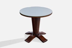 French Designer, Side Table, Wood, Mirror Glass, France, 1940s