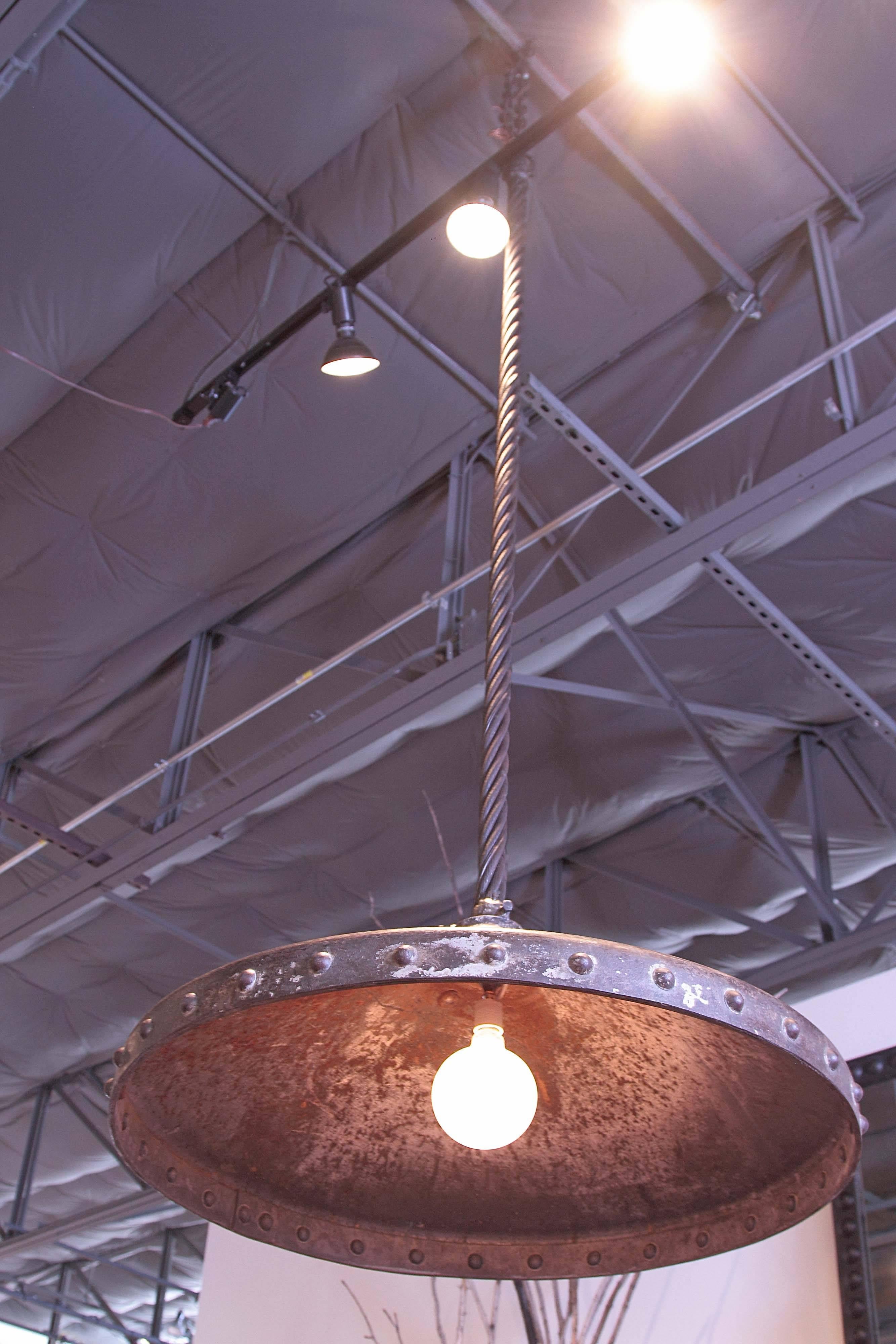American Industrial Large Iron Dome Light