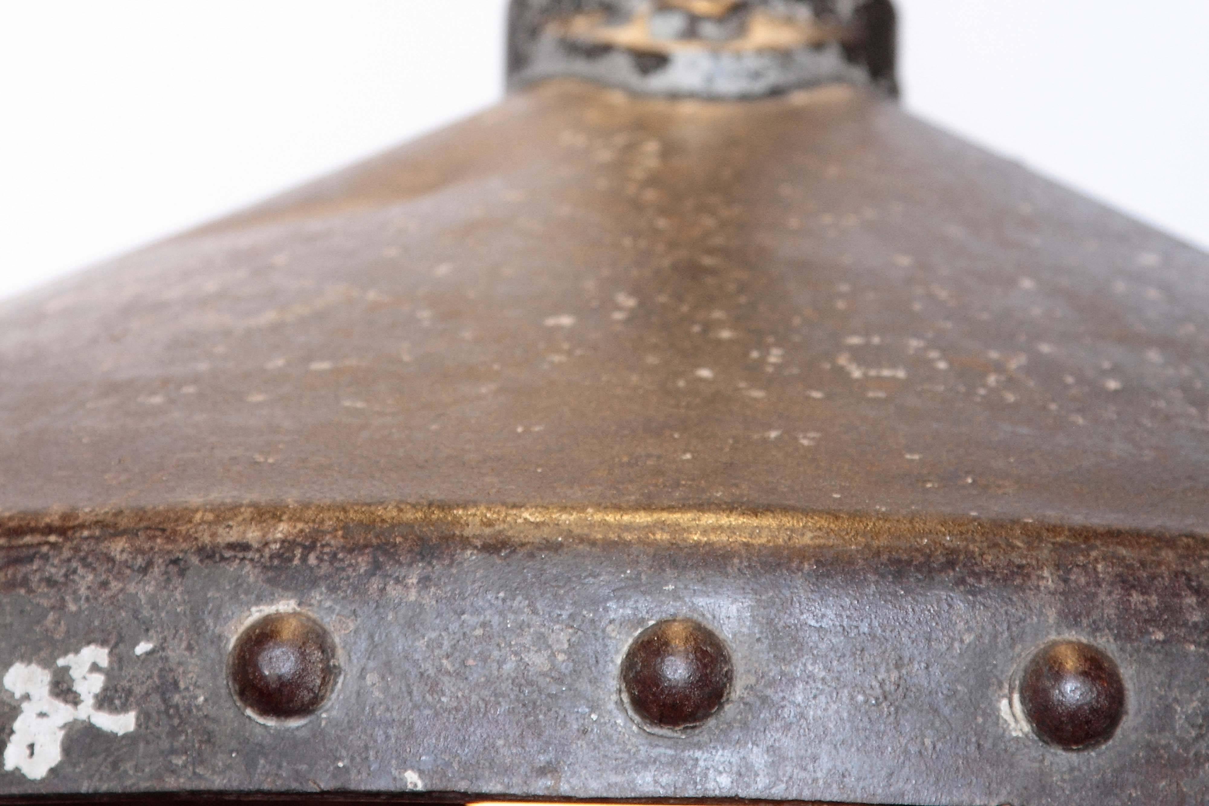 Industrial Large Iron Dome Light In Excellent Condition In Dallas, TX