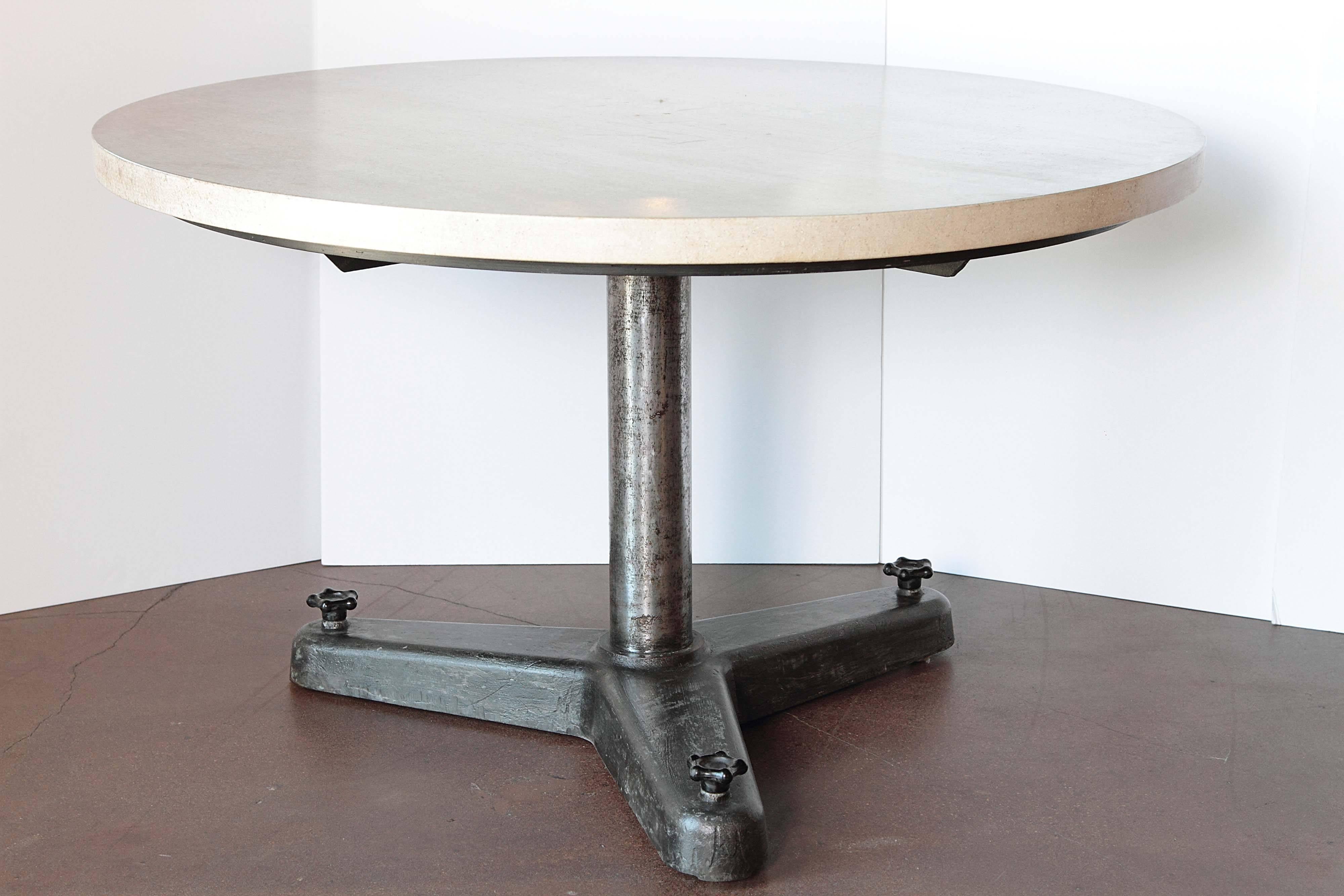 Industrial Transitional Limestone Dining Table