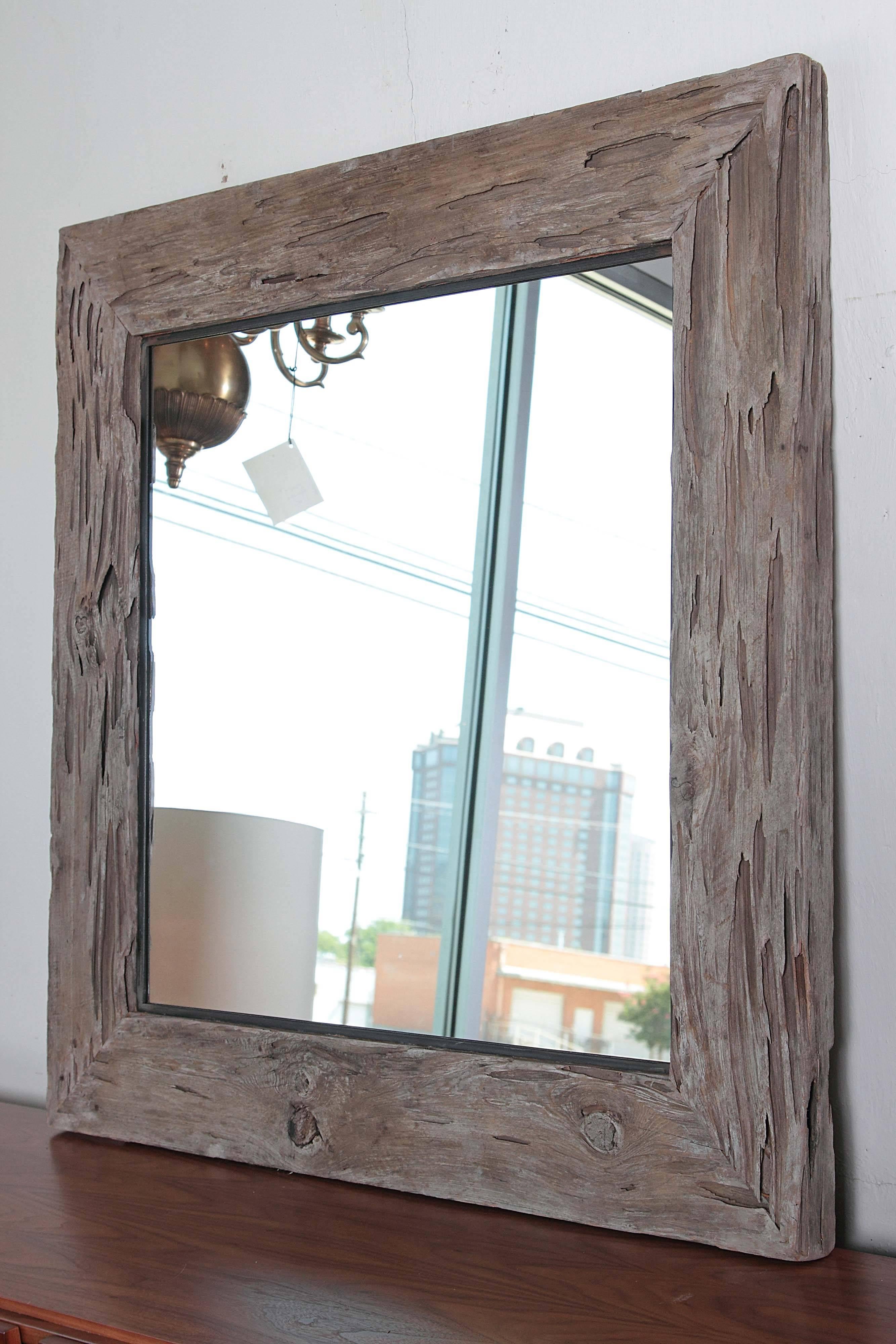 Organic Cypress Wood Wall Mirror
 Reclaimed pecky cyprus wood used as a mirror frame.
