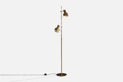 Lampadaire de designer italien, laiton, Italie, années 1970