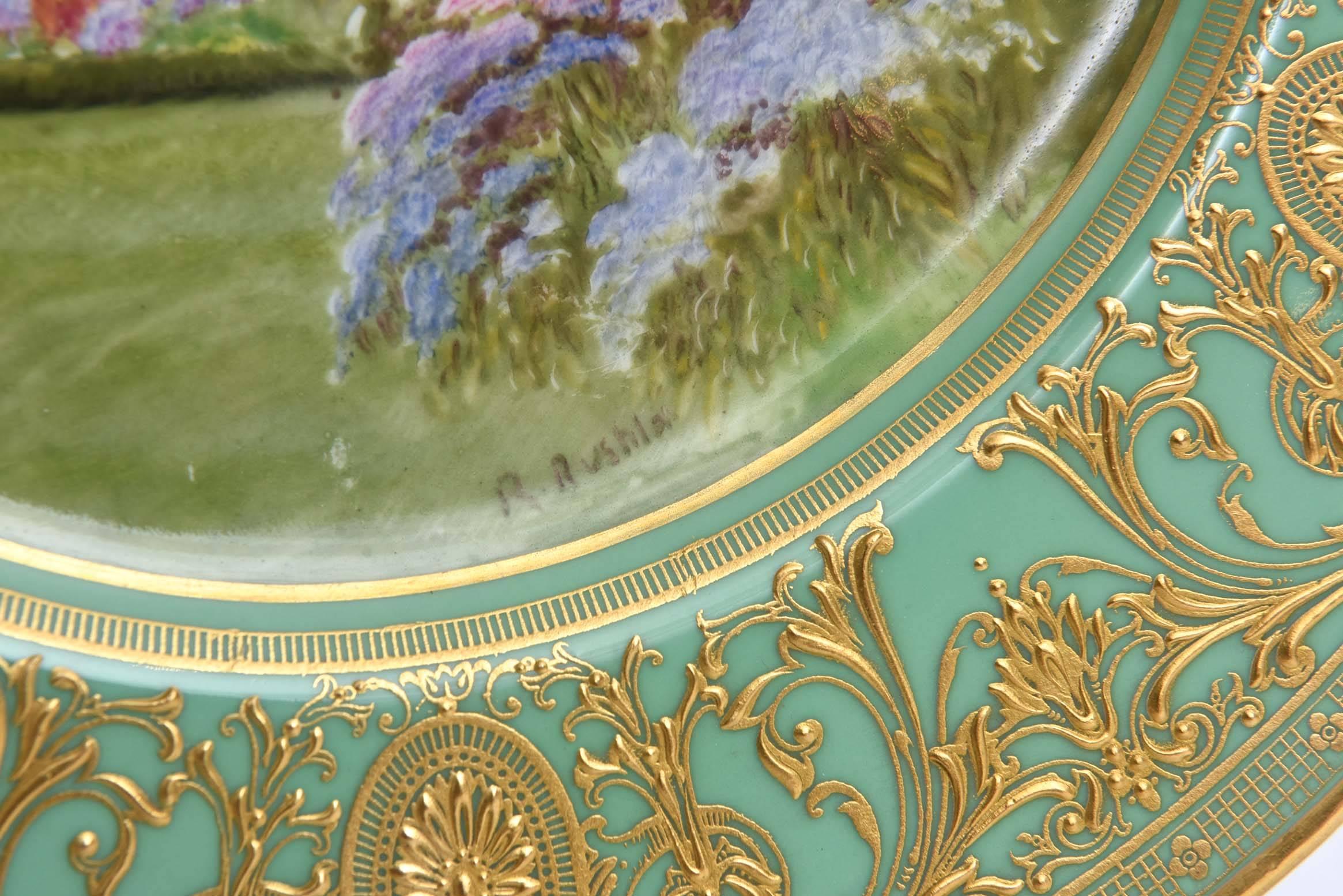 English Fantastic Cabinet Plate, Royal Worcester Painted by Raymond Rushton, circa 1927