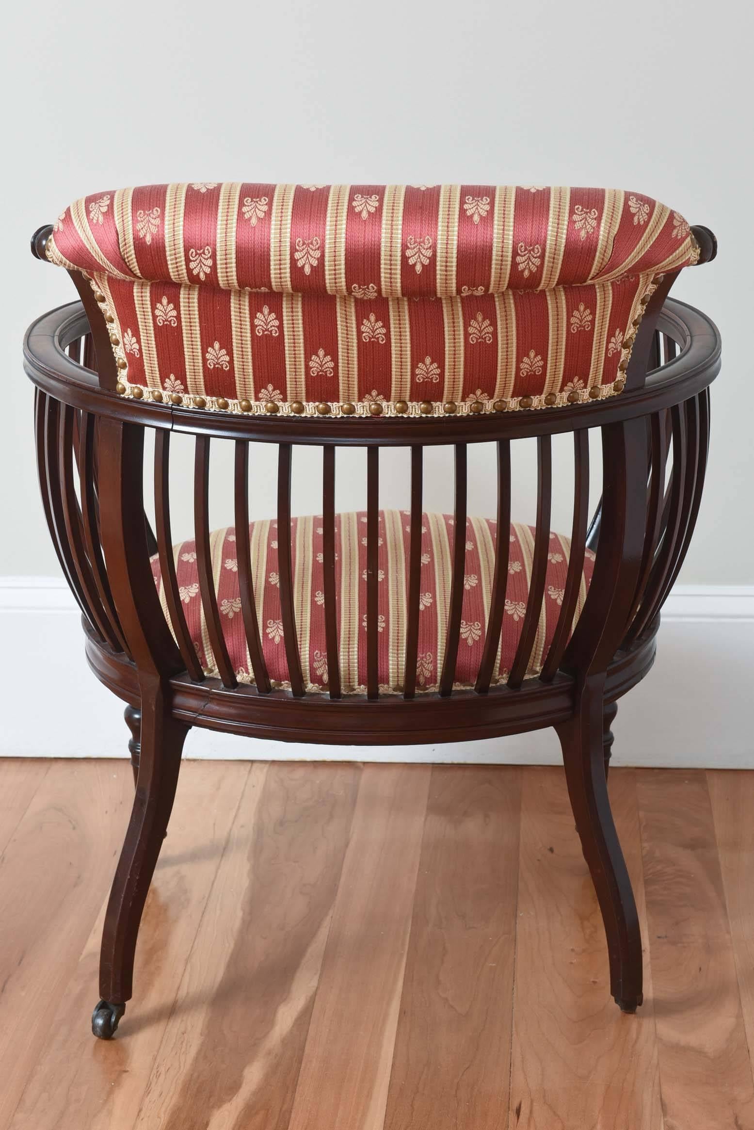 19th Century Antique Curved Back Occasional or Side Chair, Finely Carved with Great Detail
