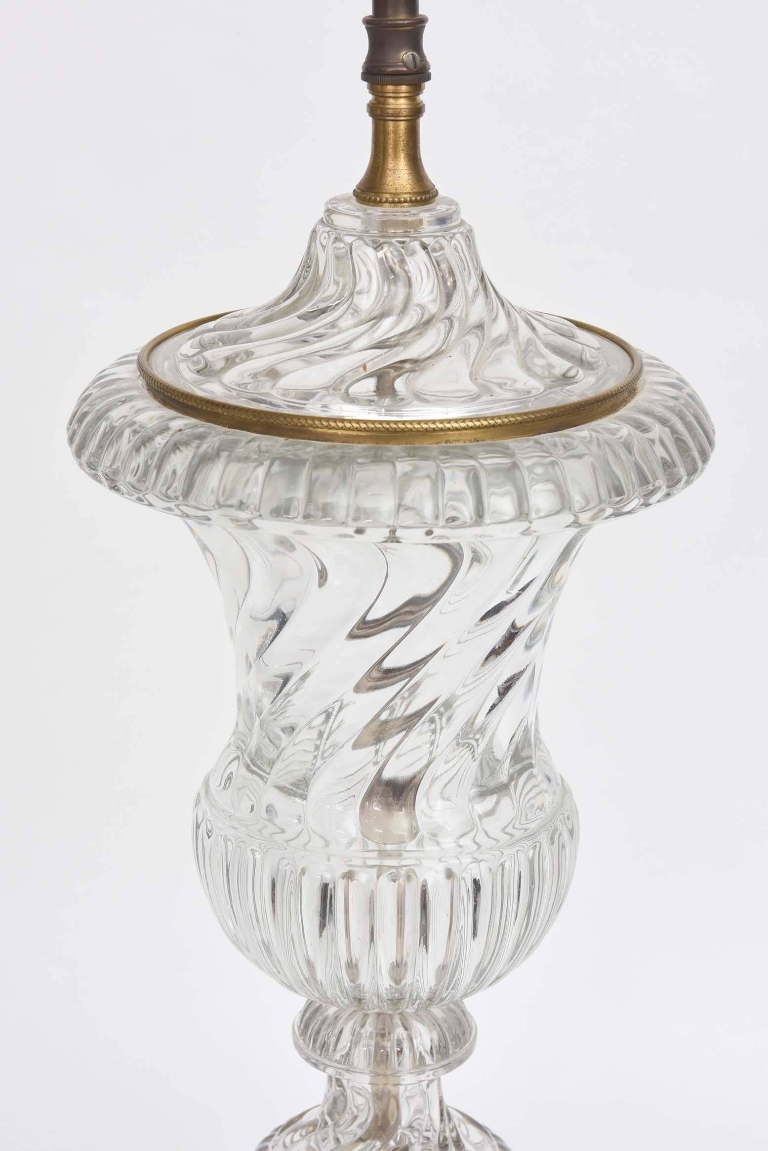 Hand-Crafted Baccarat Lamp with Ormolu Mounts, Marble Base Tall and Elegant