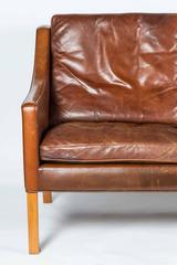 Børge Mogensen Tobacco Leather Sofa, Denmark, circa 1960