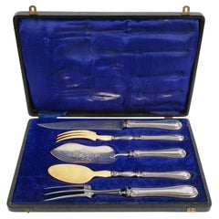 Set of 5 Piece Silver Serving, France By Eugène François Queillé