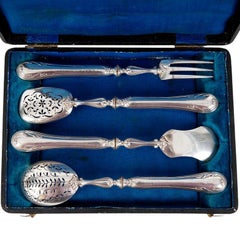 Set of 4 Piece Silver Serving, France By Philippe Berthier, 1841-1851