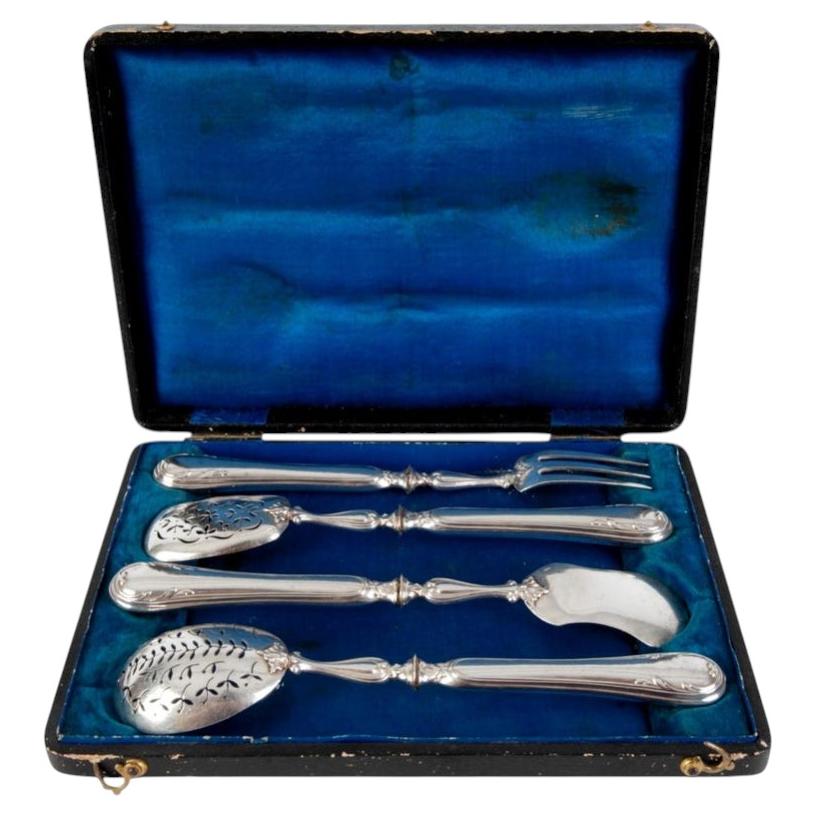 Set of 4 Piece Silver Serving, France By Philippe Berthier, 1841-1851 For Sale