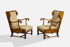 Axel Bäck, «Attribution», sillones de salón, abedul, tela, Suecia, década de 1920