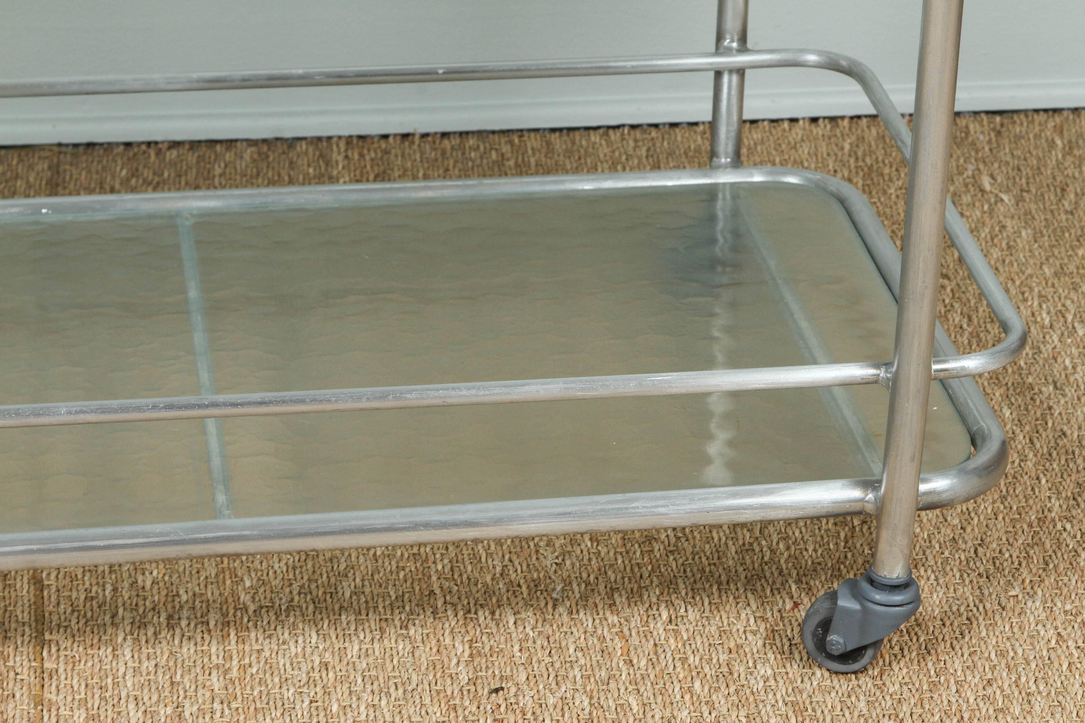 Brown Jordan Aluminum and Glass Bar Cart 1