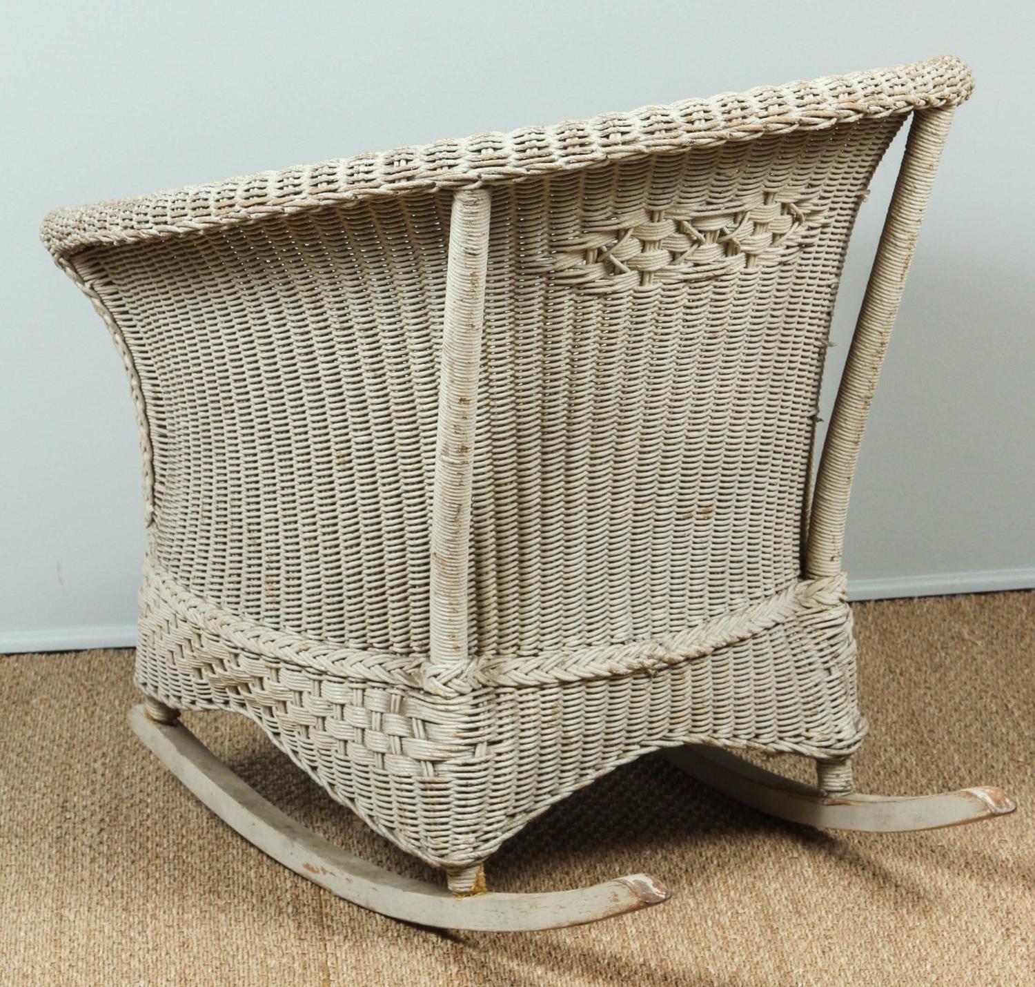 Antique Wicker Chair and Rocker For Sale at 1stdibs