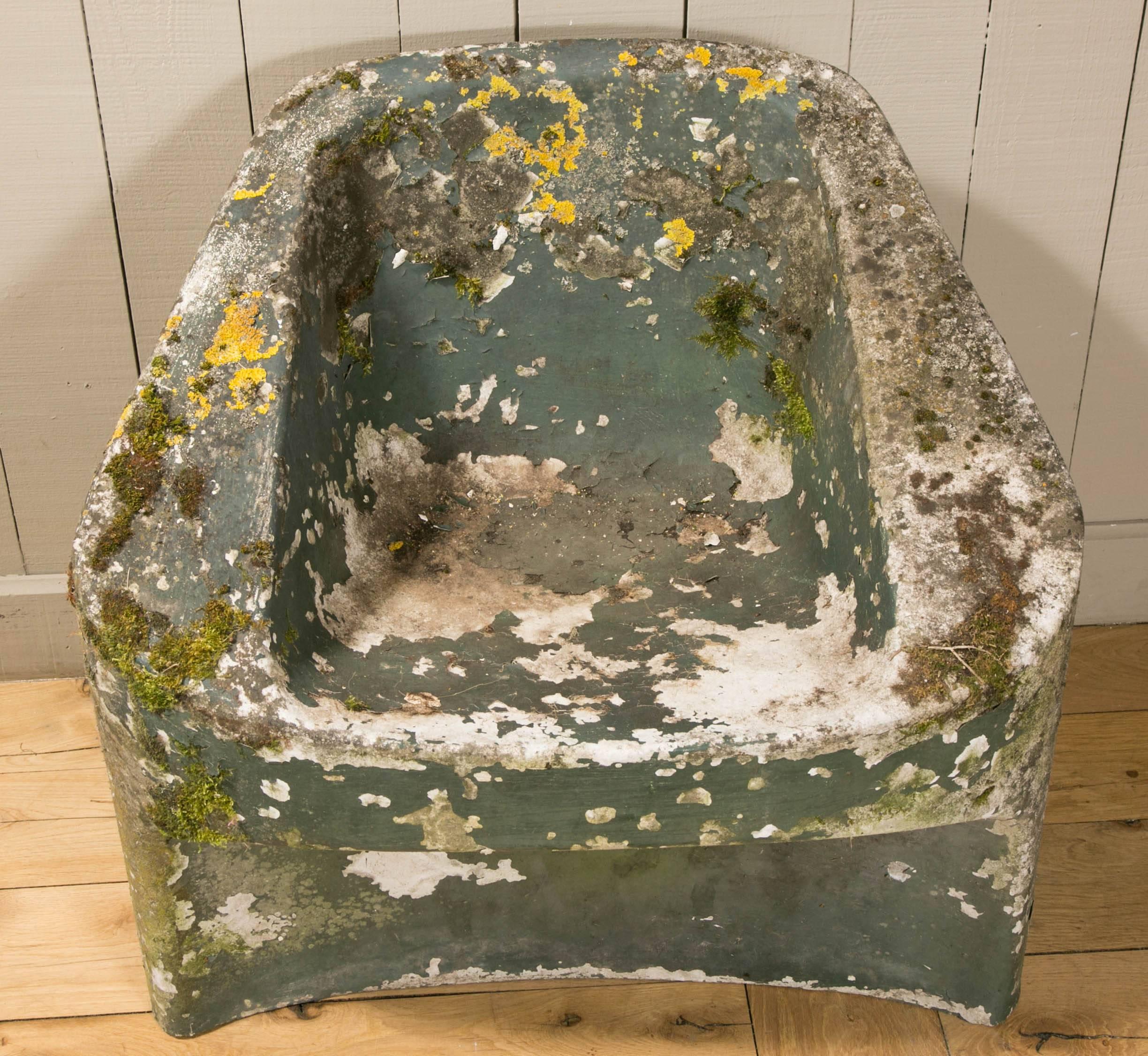 Rare Garden Chair in Painted Concrete by Willy Guhl for Eternit, circa 1960 1
