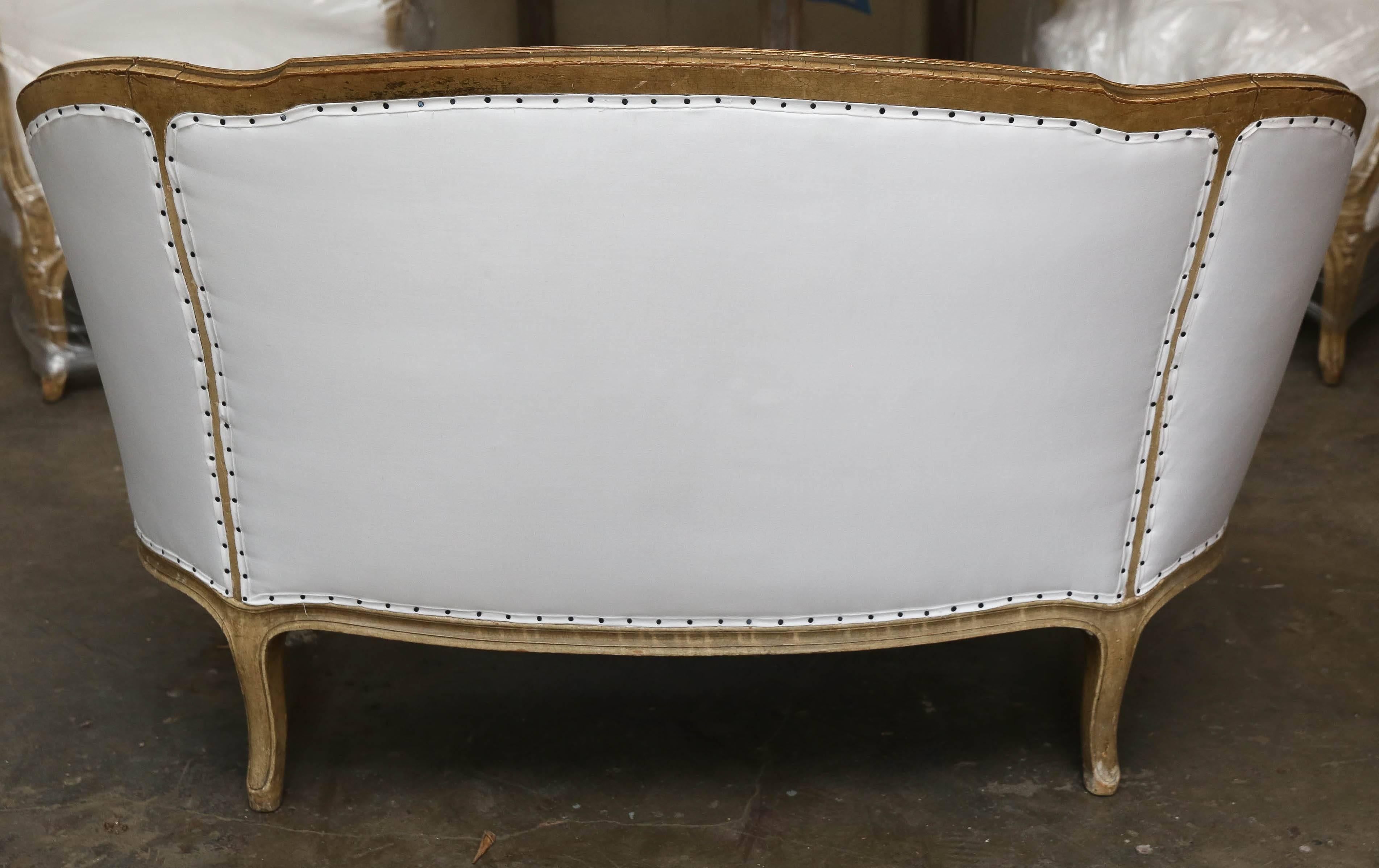 19th Century French Napoleon Settee with New Down Cushion and Original Finish In Good Condition In Houston, TX