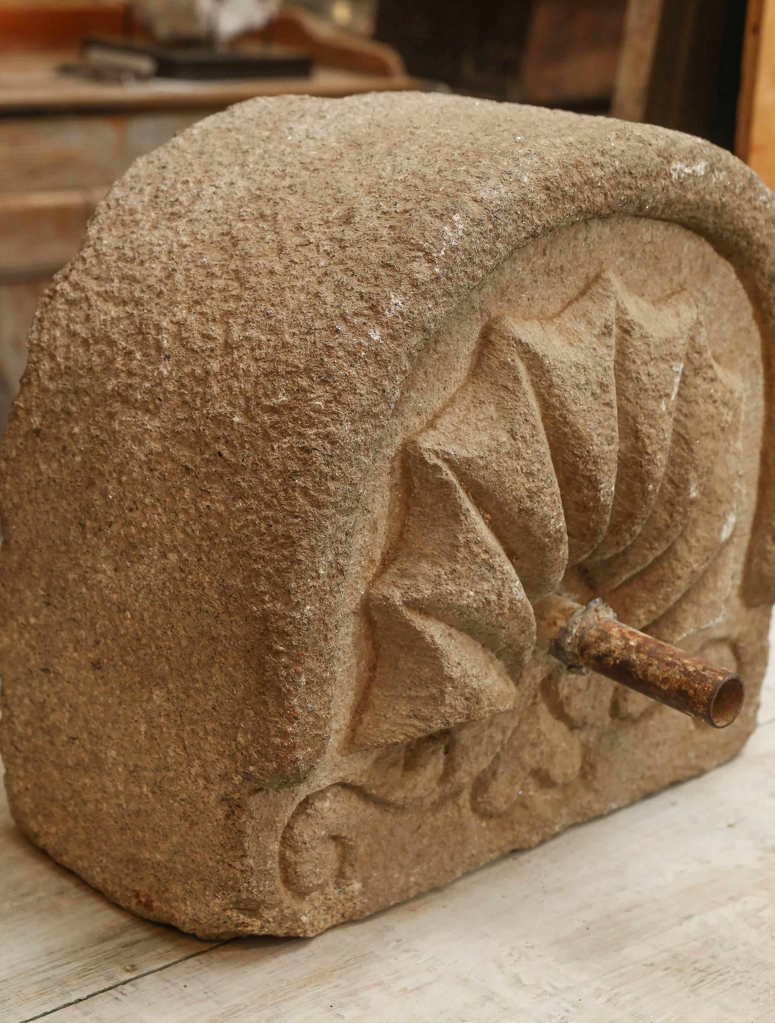 Carved Early Portuguese Stone Fountain