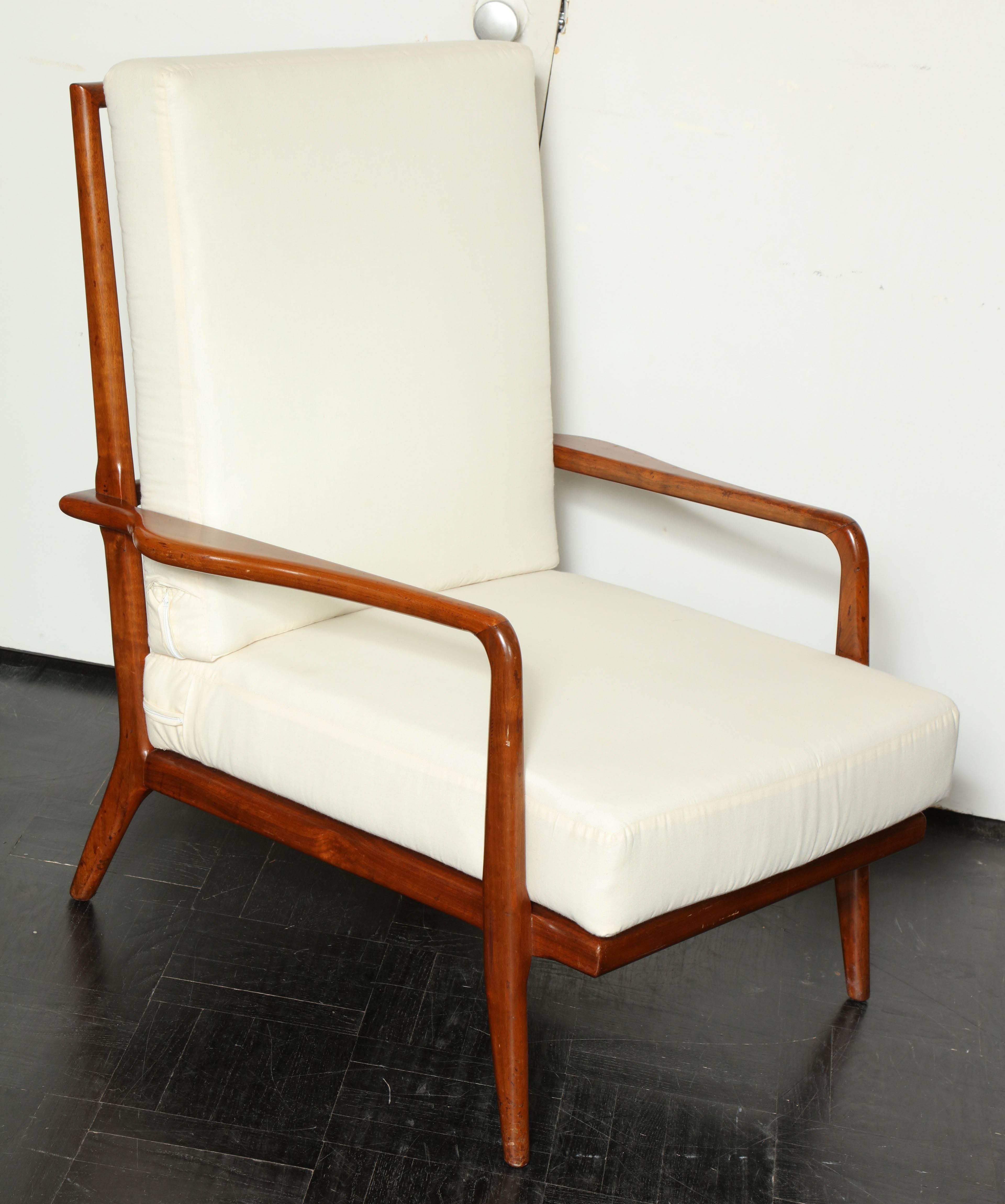 Mid-20th century walnut armchair 'Mel Smilow'.