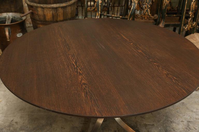 Mid Century Spanish Jose Martinez Medina Rosewood Round Table On Mid Century Spanish Jose Martinez Medina Rosewood Round Table On Steel Base 2