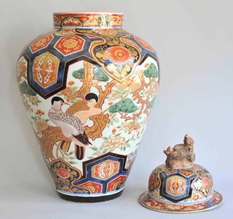 A Rare 18th Century Japanese Imari Porcelain Vase with Lid at 1stdibs