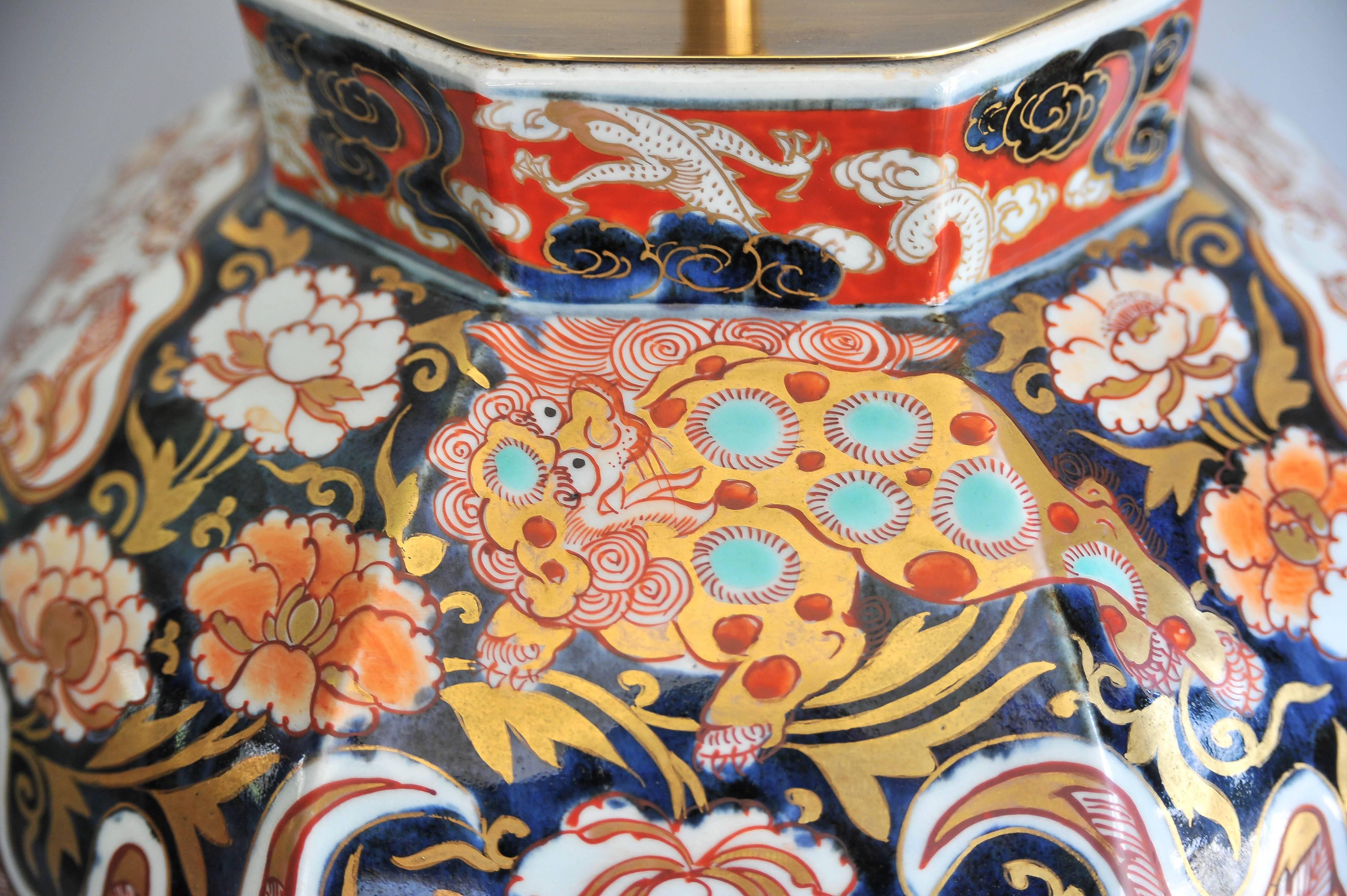 Large Pair of 18th Century Japanese Imari Vases Lamped In Excellent Condition In London, GB