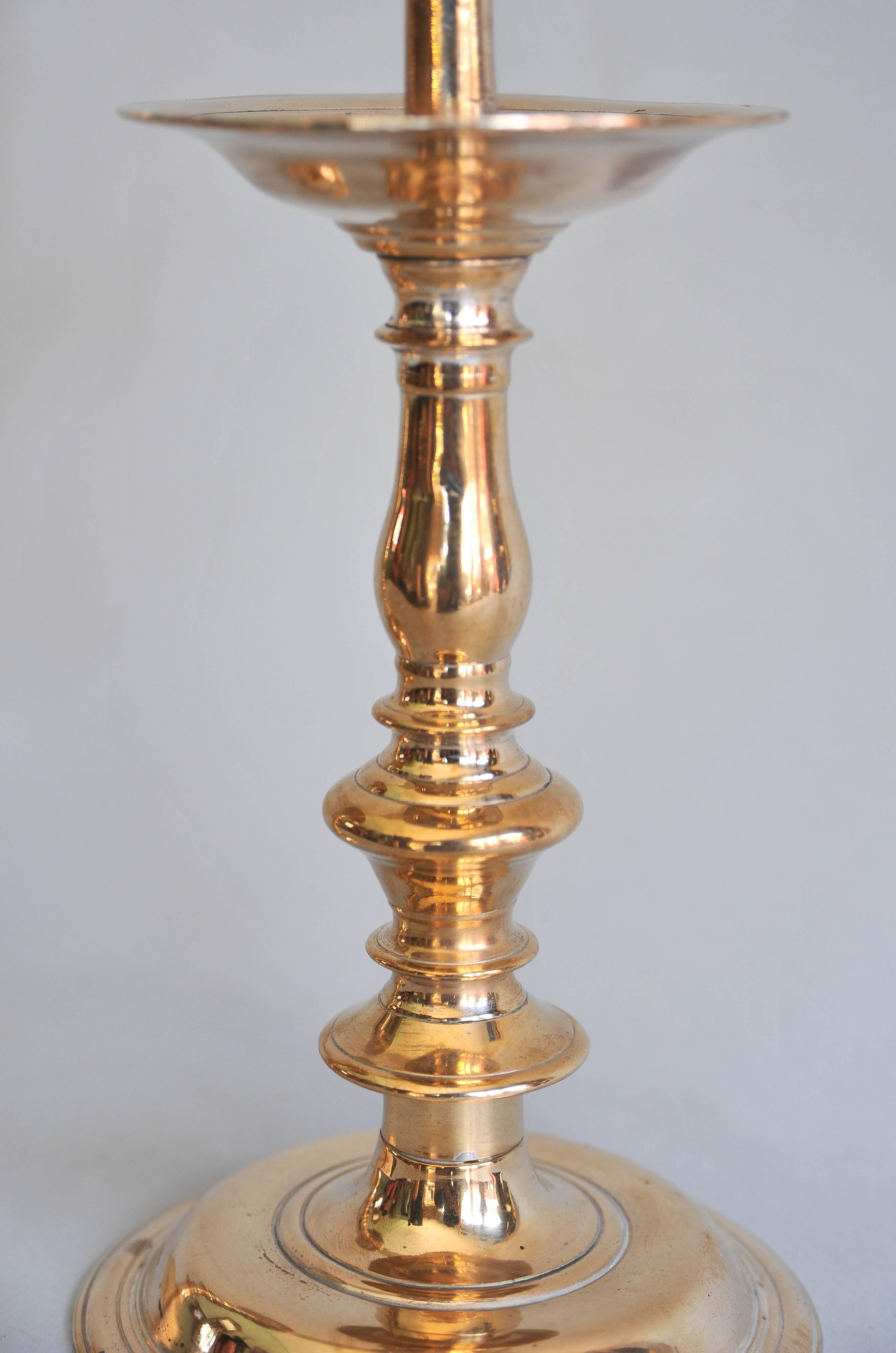 Large Pair of 17th Century German Pricket Candlesticks 1