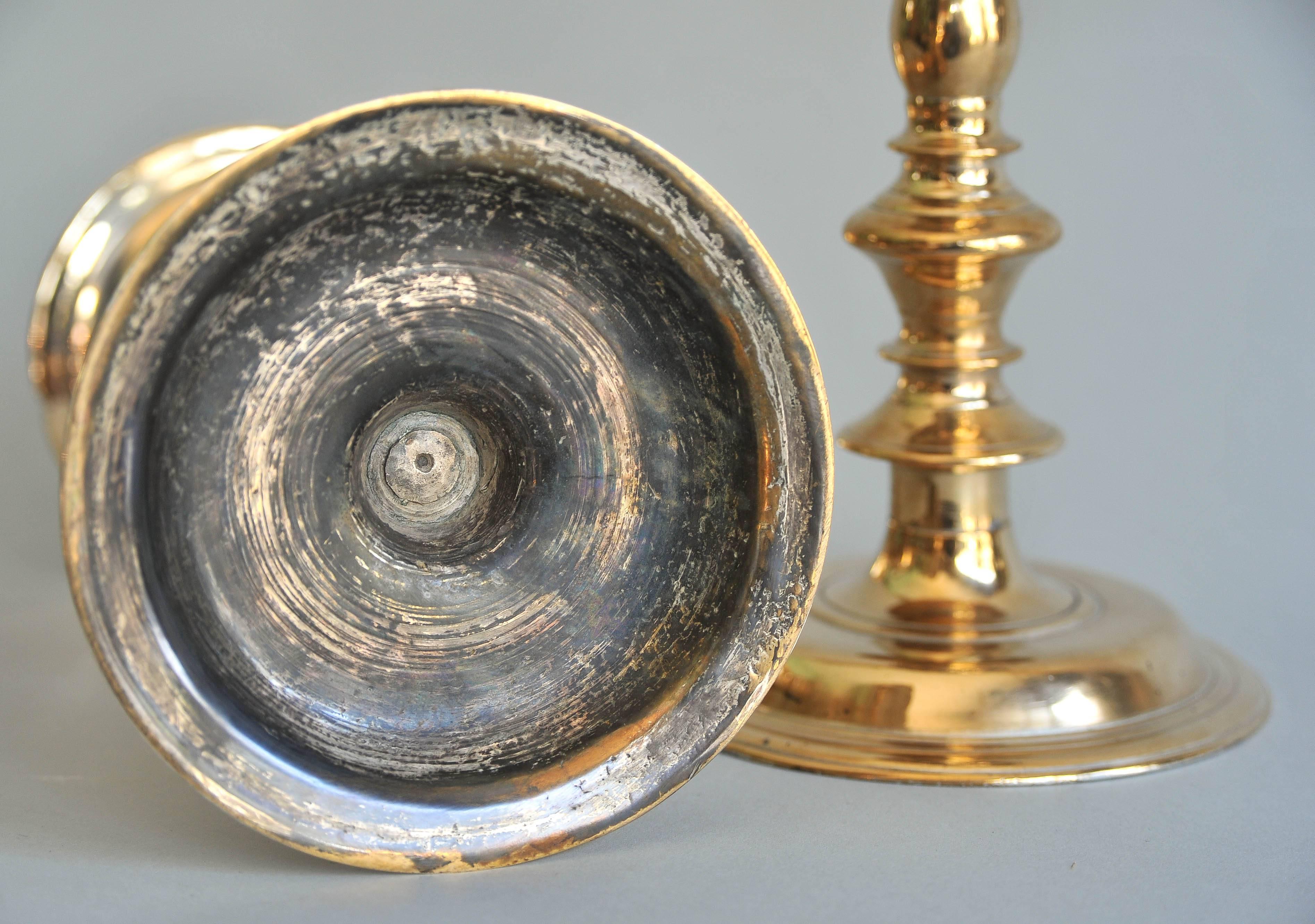 Large Pair of 17th Century German Pricket Candlesticks 2