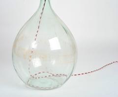 19th-century Demijohn Glass Bottles Side Table Lamp