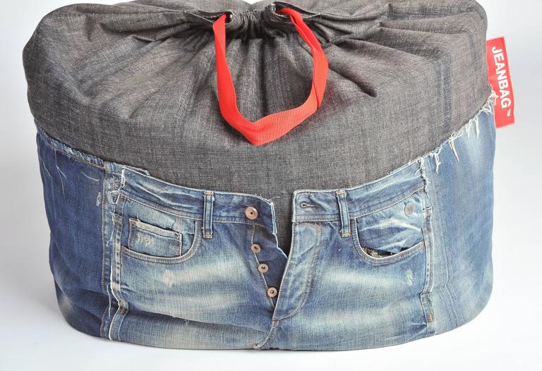 Unique Rock and Roll Style Denim Bean Bag by Breaad For Sale at 1stdibs