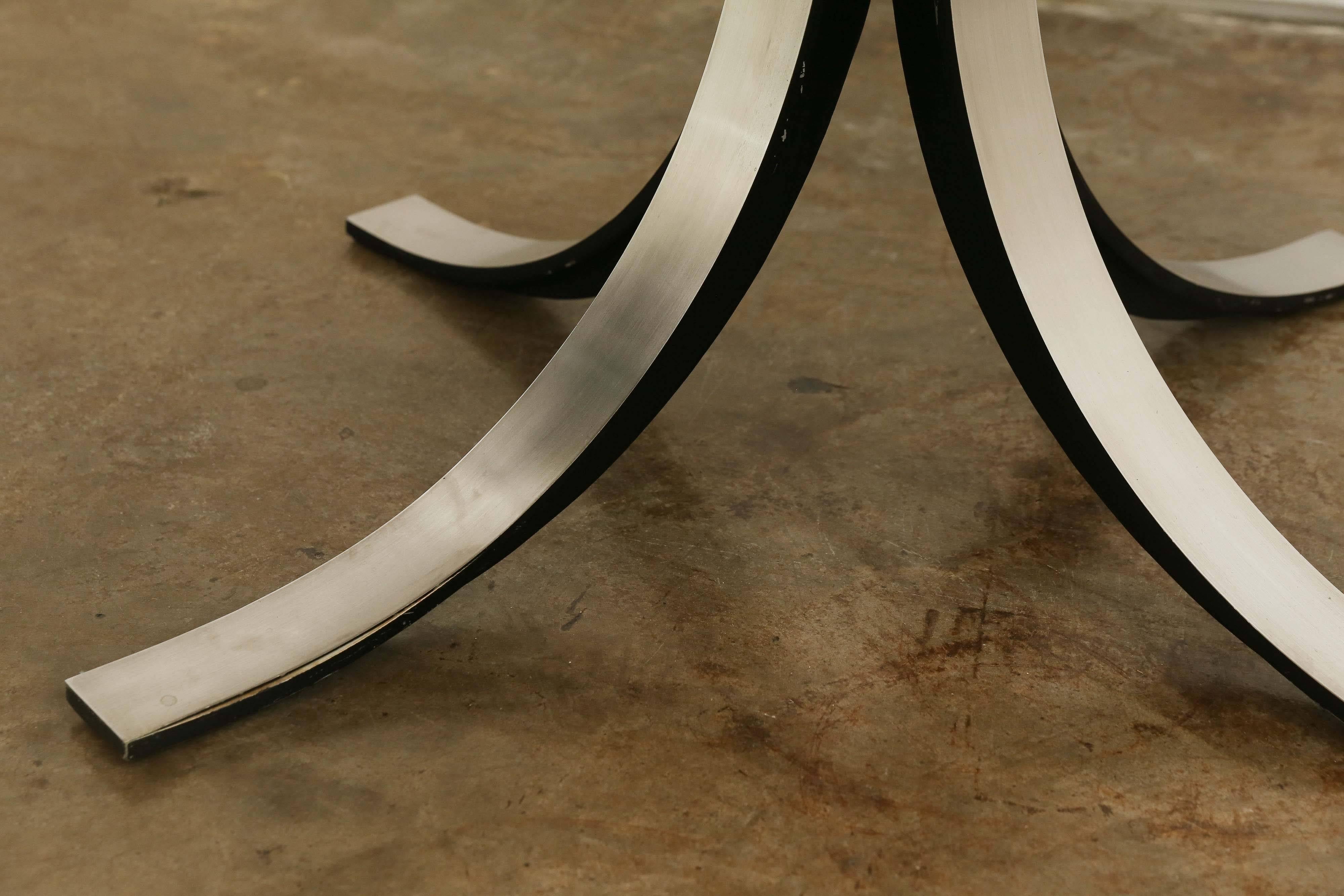 Mid-Century Modern Modernist Tecno Aluminum, Stainless Steel and Lacquer Table by Osvaldo Borsani