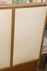 Mid-Century Modern Paul McCobb Upholstered Metal King Size Headboard for Calvin