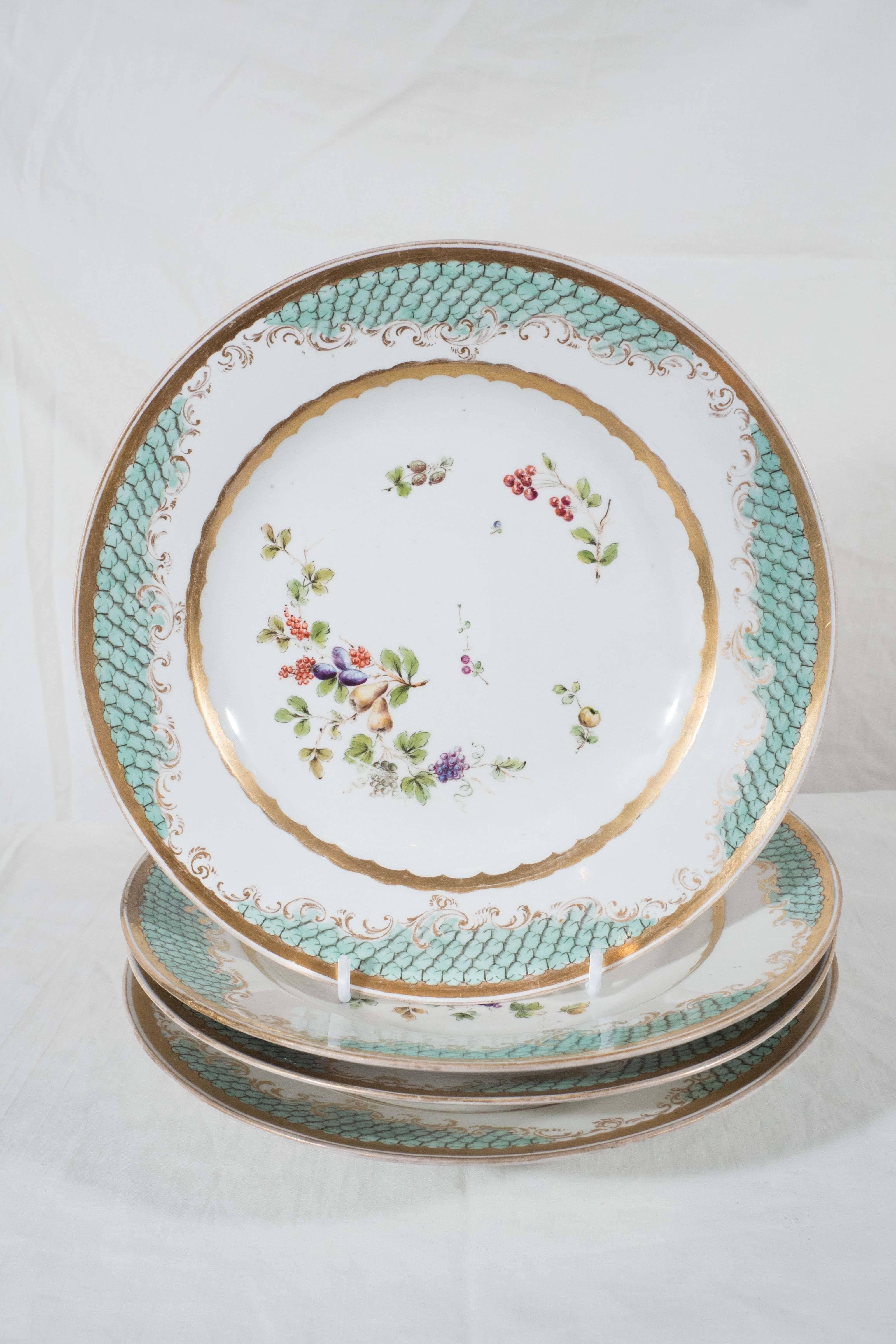 Romantic Antique Porcelain Dishes, a Set of 11 Imperial Vienna Porcelain Plates