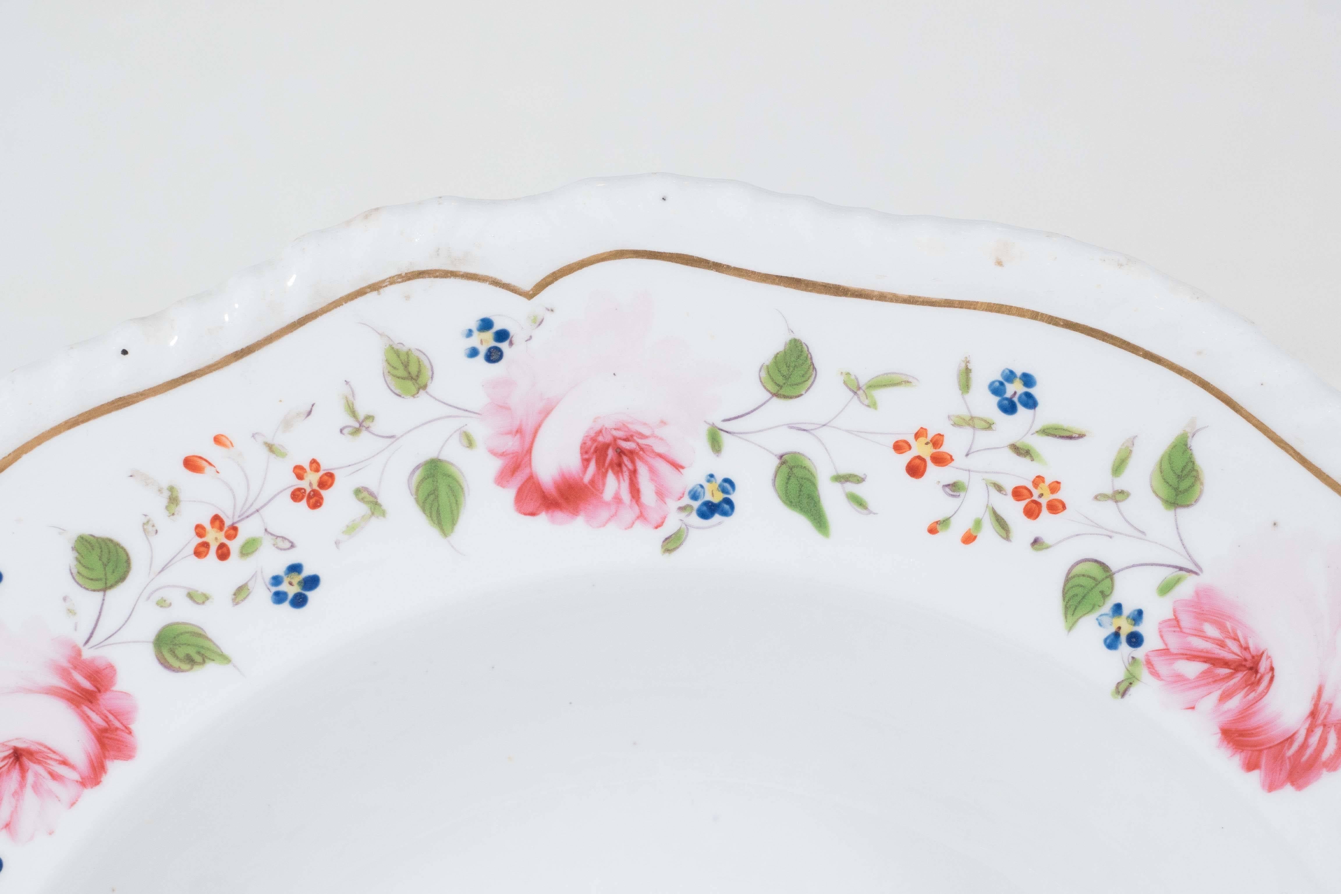 antique dishes with pink flowers