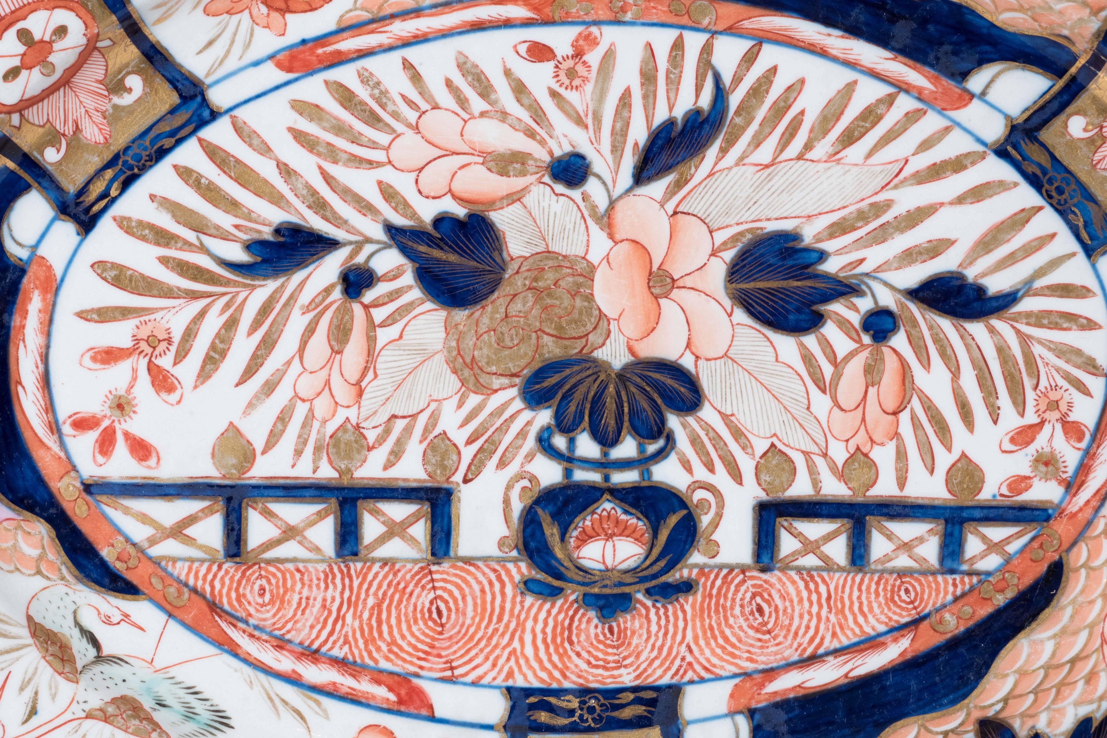 Neoclassical Antique Porcelain Imari Platters in the Coalport 