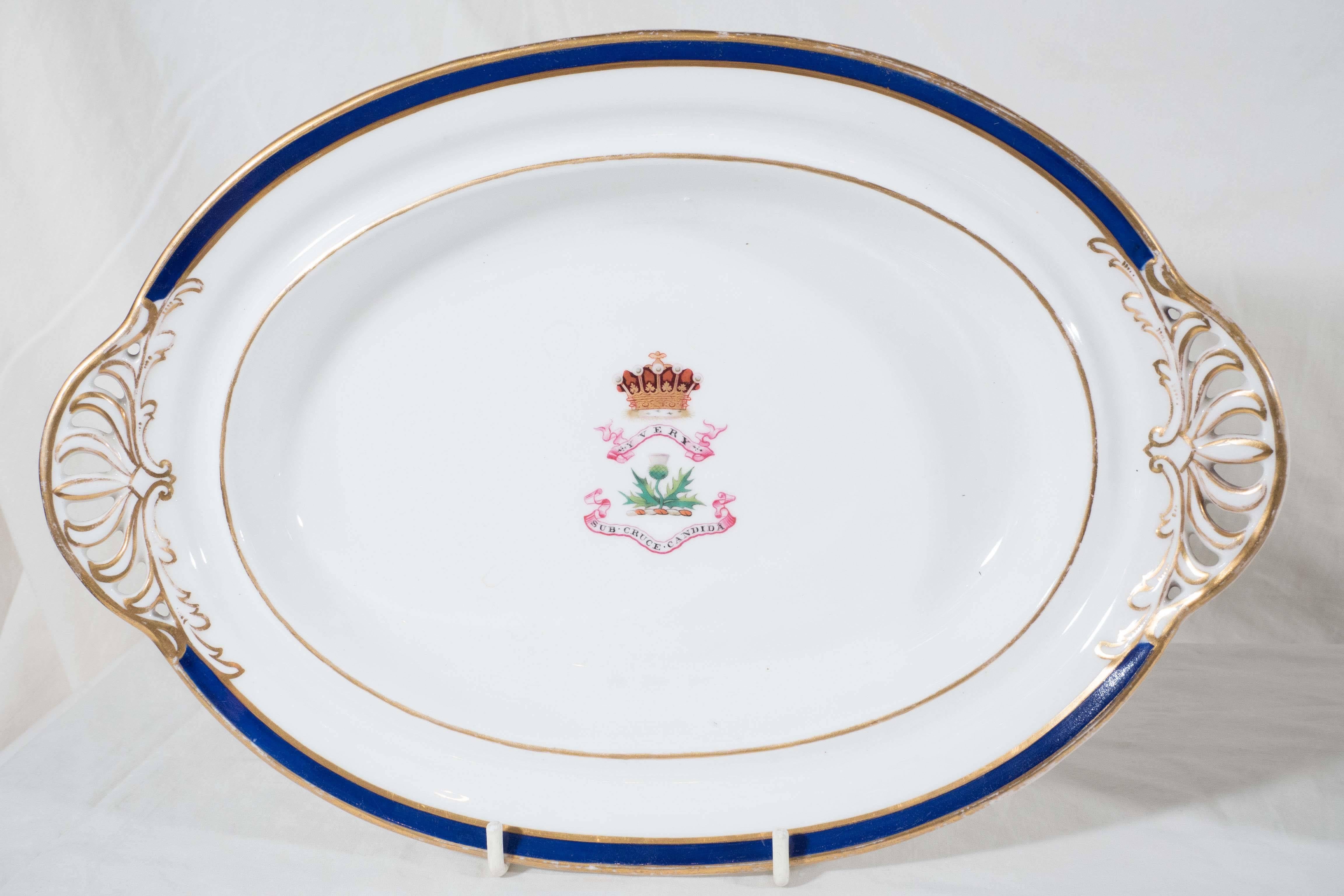 Neoclassical Antique Irish Armorial Dishes with the Arms of the Family of Perceval circa 1870
