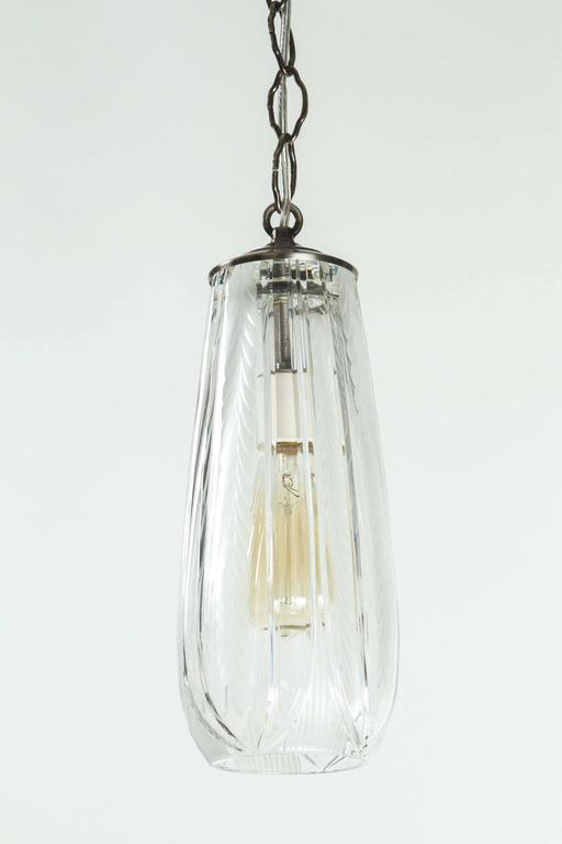 Vintage Etched Glass Hanging Pendant Lights at 1stDibs