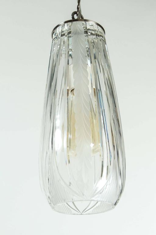 Vintage Etched Glass Hanging Pendant Lights at 1stDibs