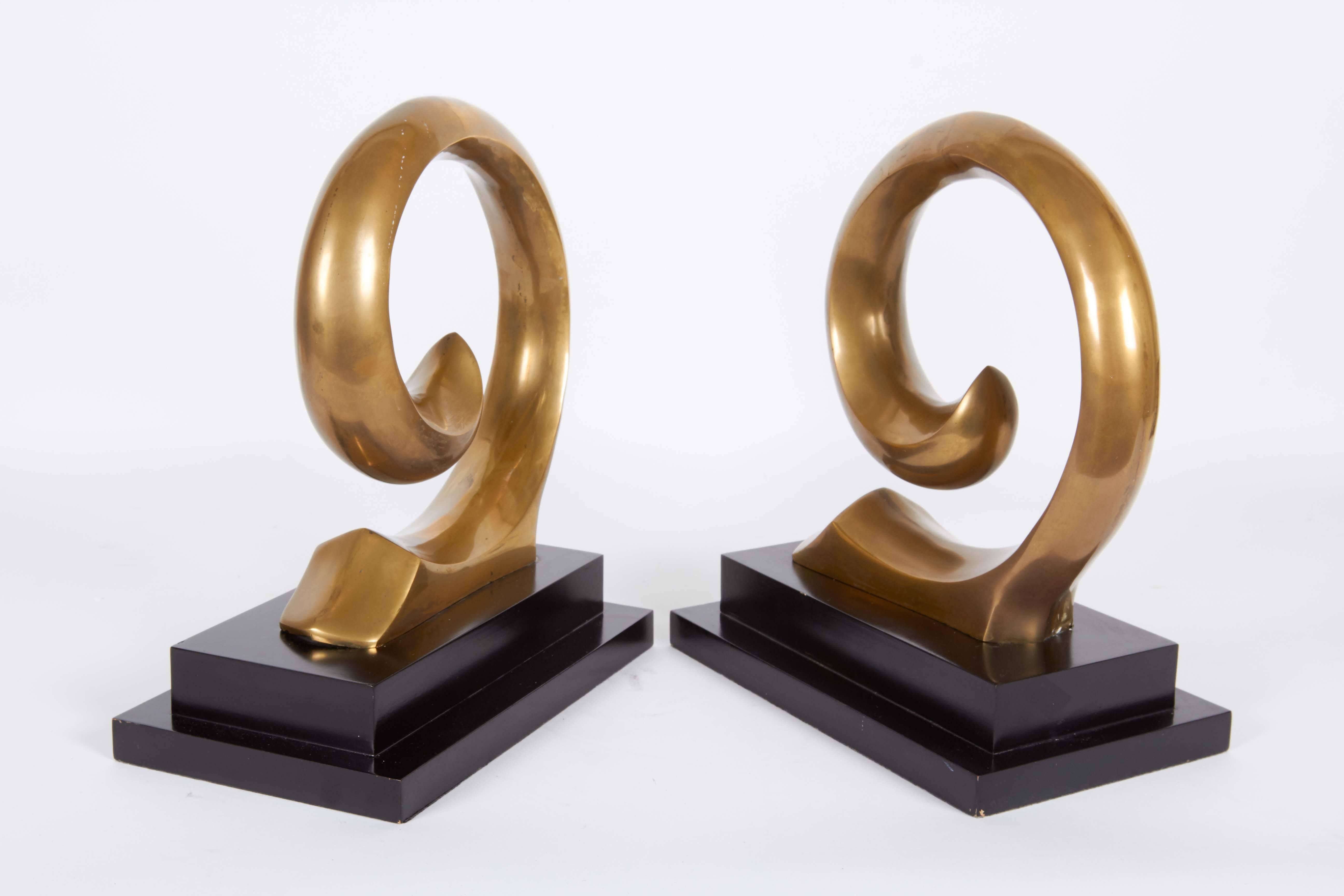 Rare Pierre Cardin Logo Sculptural Bookends In Good Condition In New York, NY
