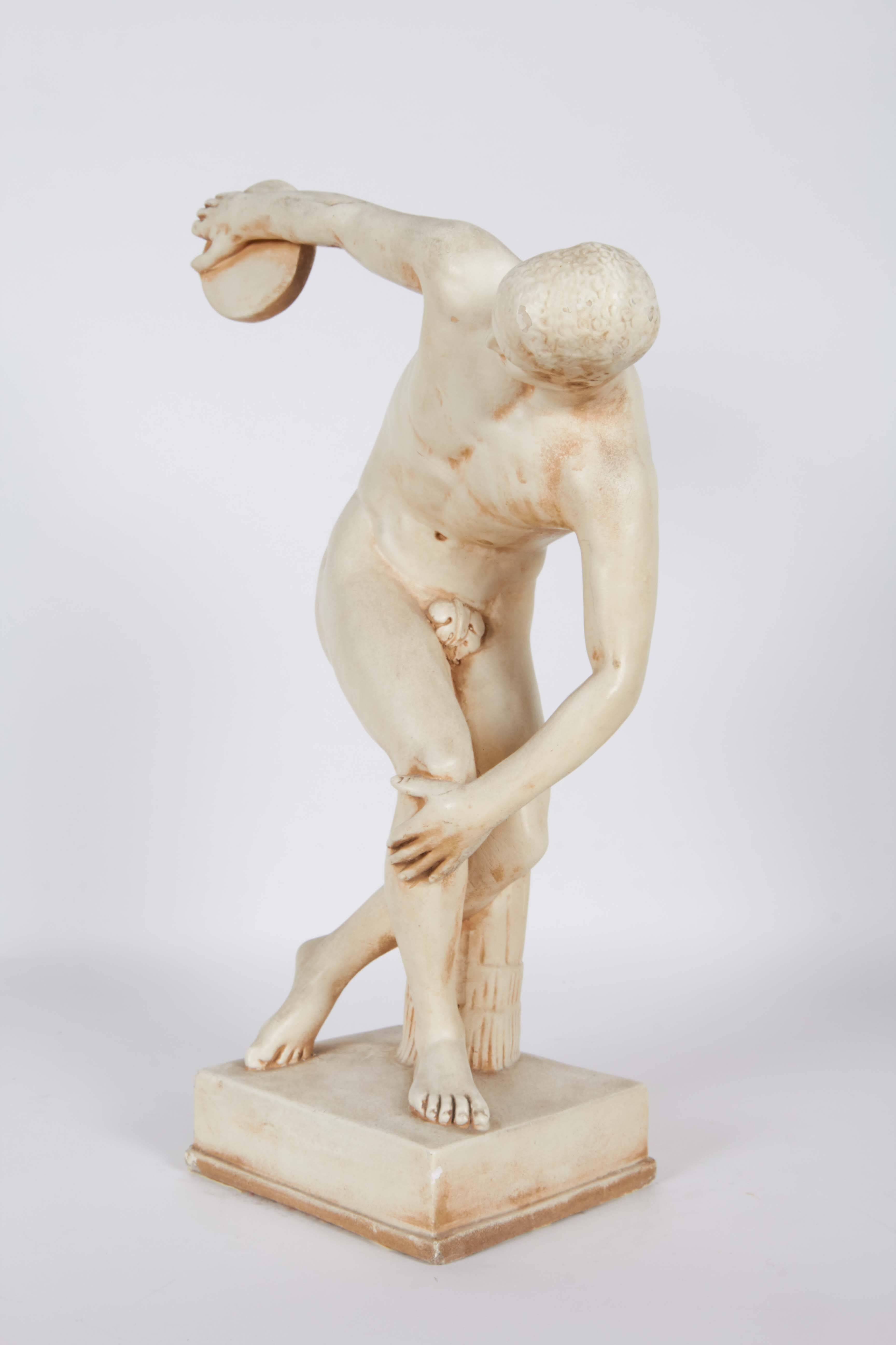 Classical Roman Sculpture of Discus Thrower in Resin