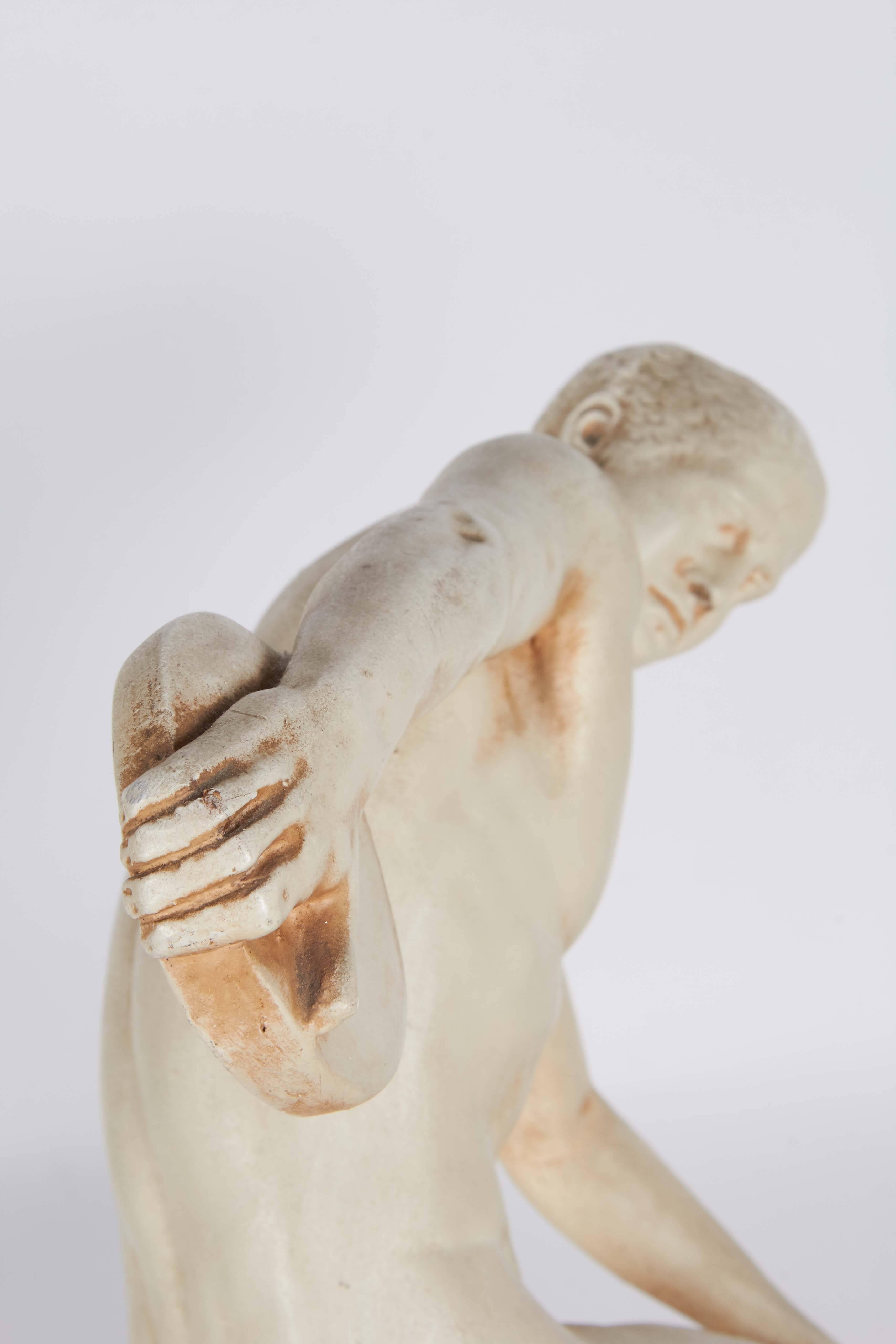 Late 20th Century Sculpture of Discus Thrower in Resin