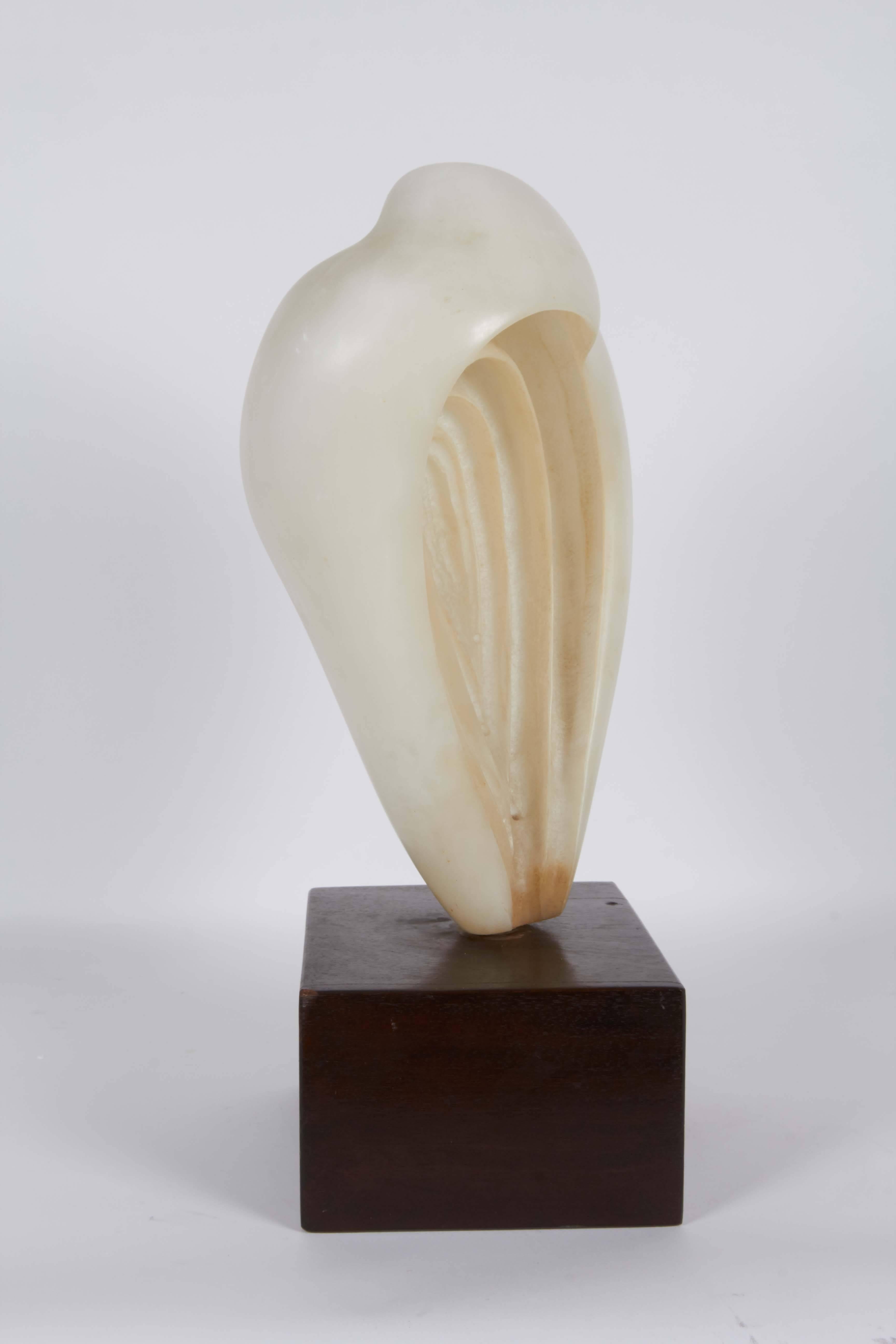 Abstract Sculpture 'Yoni' in Alabaster In Good Condition In New York, NY