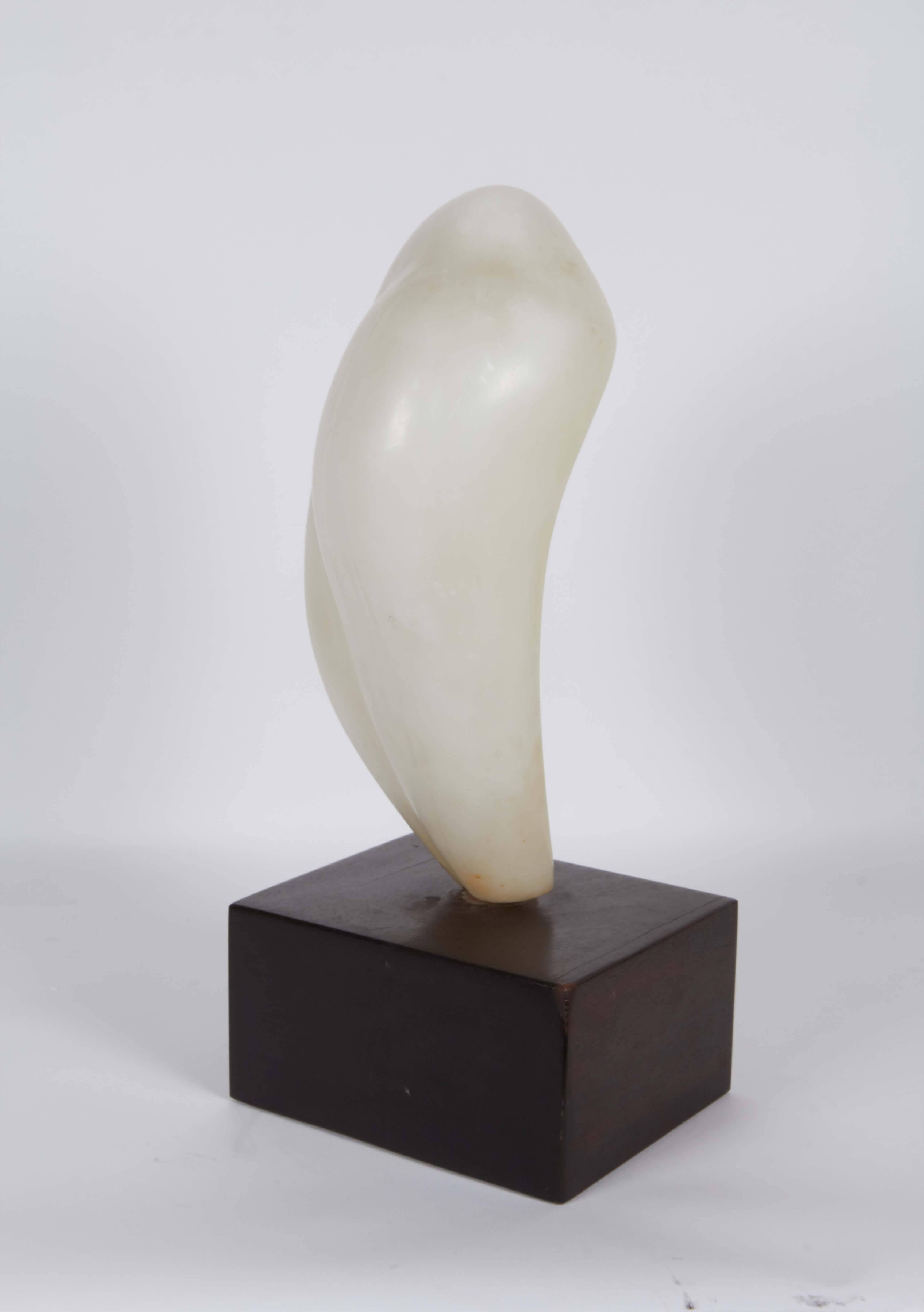 20th Century Abstract Sculpture 'Yoni' in Alabaster
