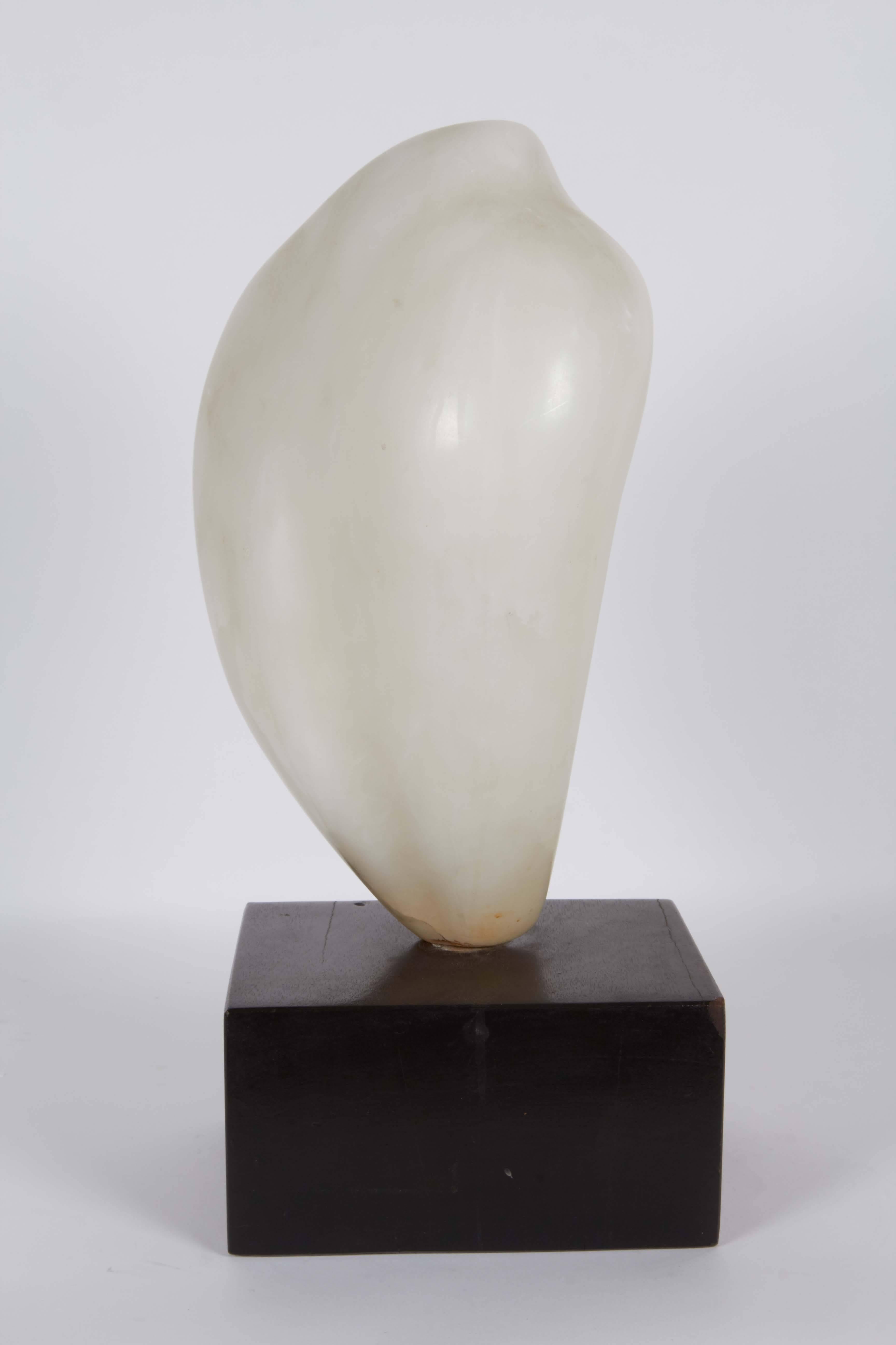Abstract Sculpture 'Yoni' in Alabaster 1