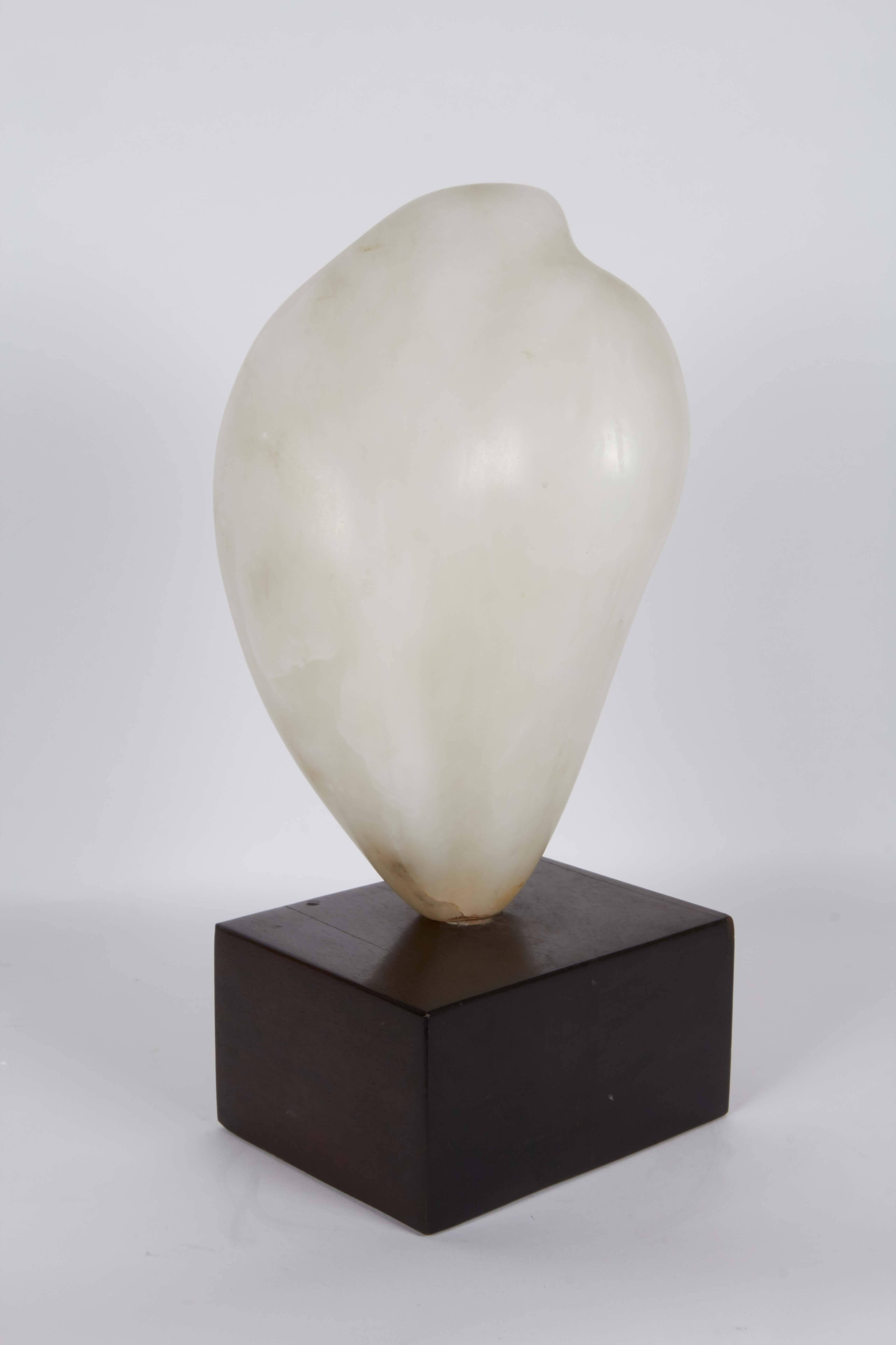 Abstract Sculpture 'Yoni' in Alabaster 2