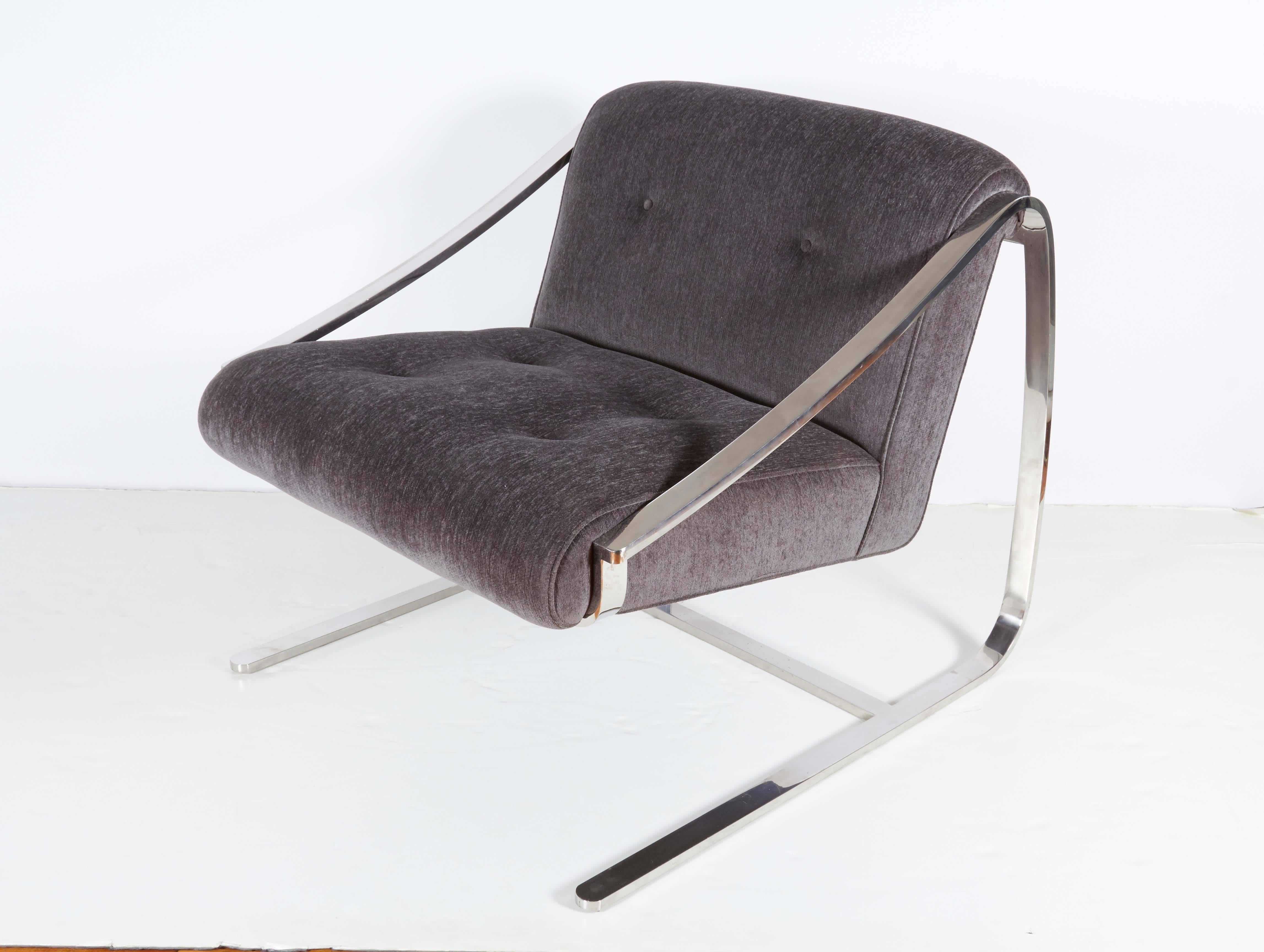 Pair of Brueton 'Plaza' Lounge Chairs by Charles Gibilterra In Good Condition In New York, NY