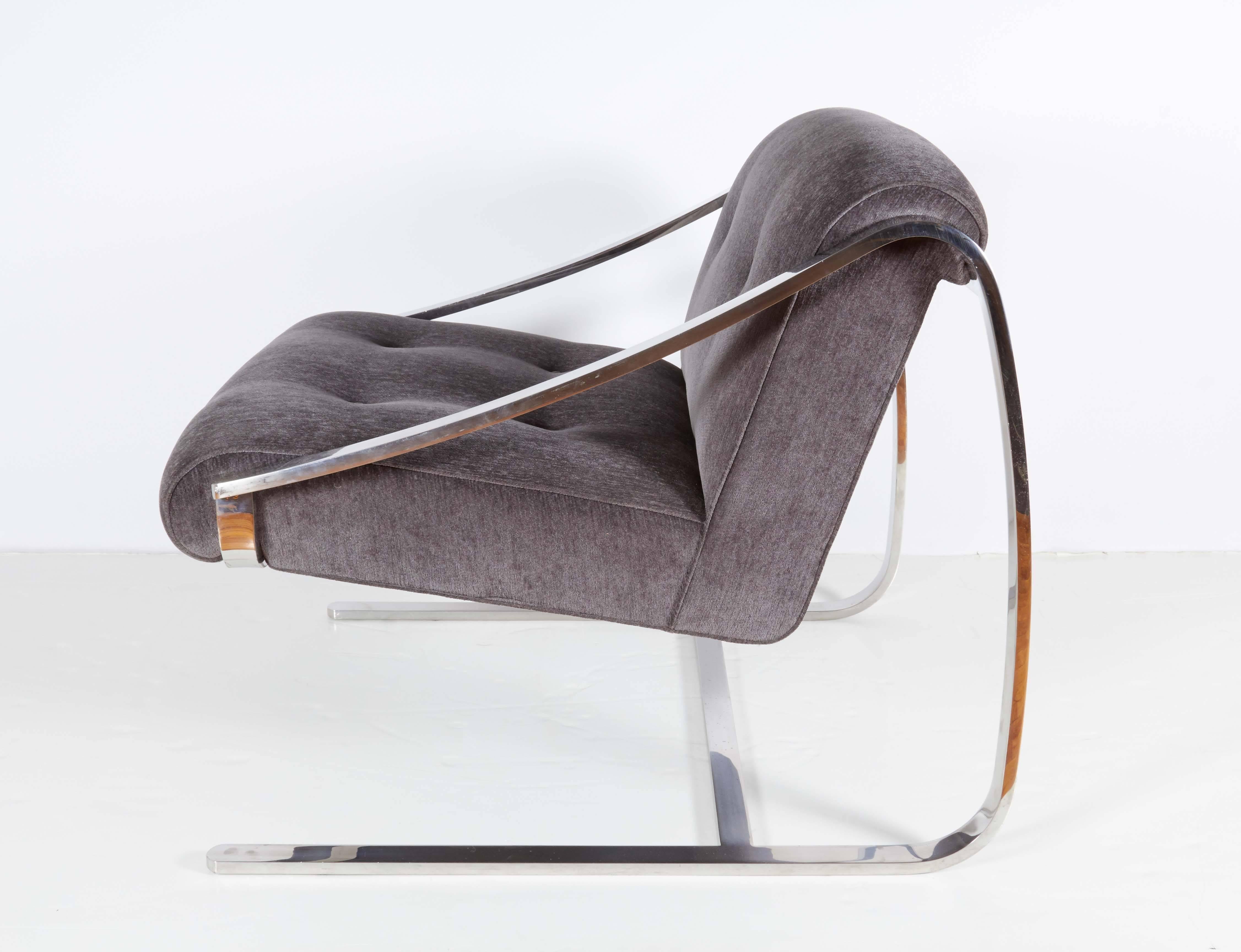 Late 20th Century Pair of Brueton 'Plaza' Lounge Chairs by Charles Gibilterra