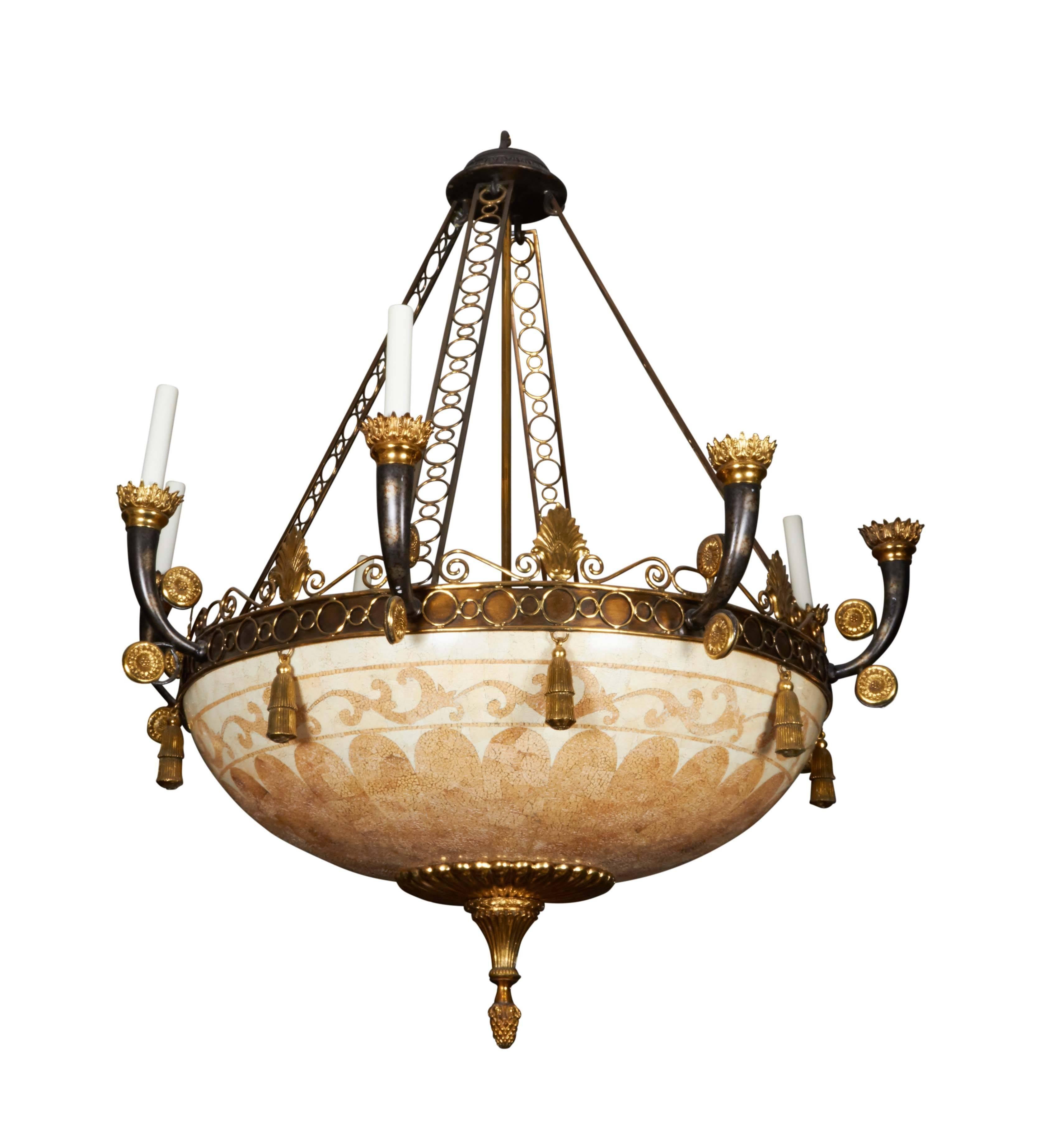 Empire Style Ten-Light Chandelier