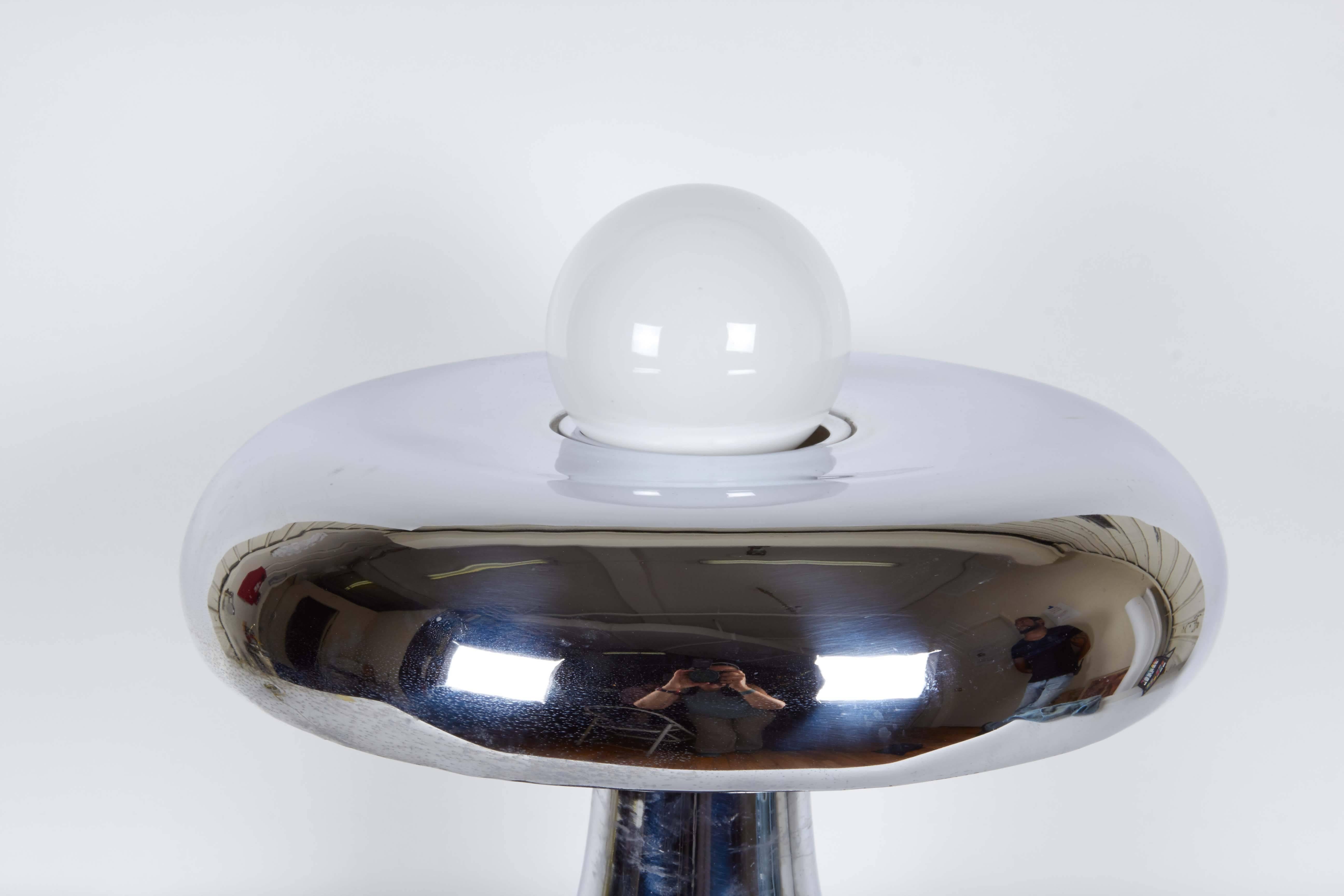 Streamlined Moderne Chrome Mushroom Lamp