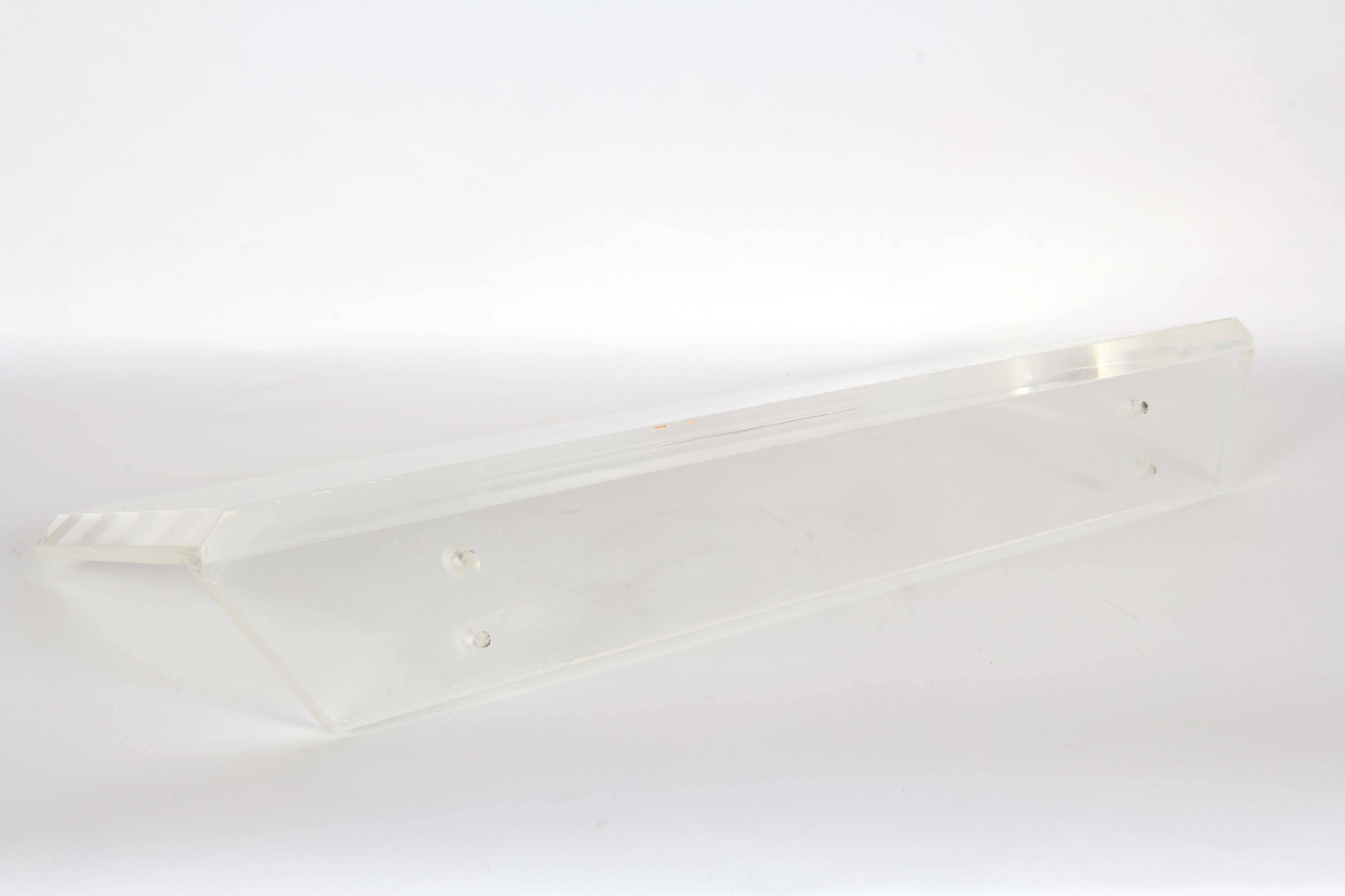 20th Century Pair of Beveled Lucite Shelves