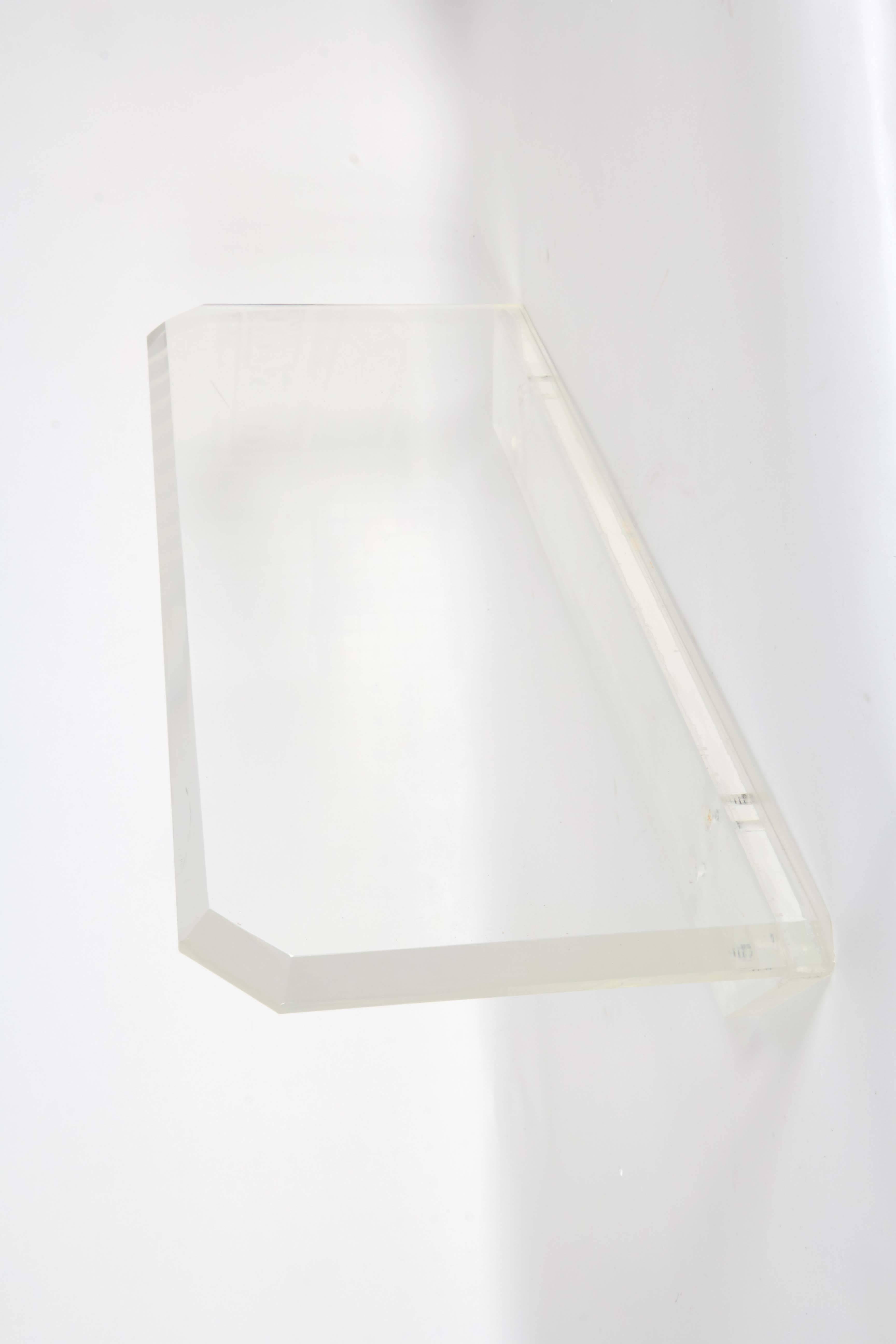 Pair of Beveled Lucite Shelves 2