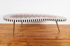 Mosaic Tiled Top Kidney Shaped Coffee Table